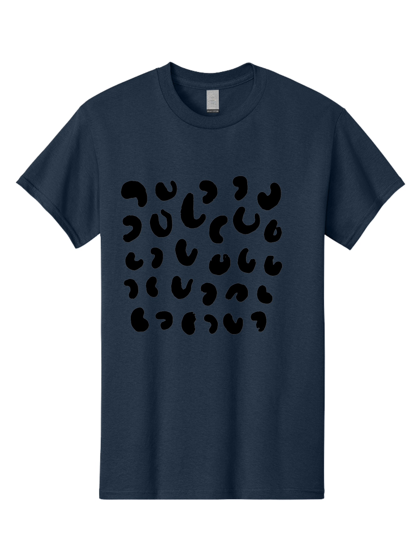 Black-Leopard-Spots Men'S Graphic Tee, 100% Cotton, Comfortable Casual Summer Wear, Machine Washable, Black Qr Code, Abstract Design, Modern Pattern, Digital Scan, Futuristic Artwork, Tech Graphic, Unique Code -  Aaa385
