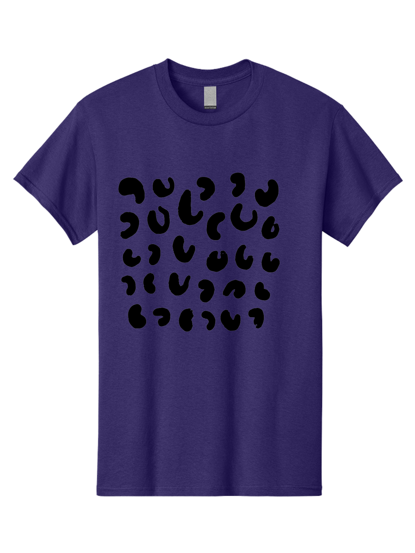 Black-Leopard-Spots Men'S Graphic Tee, 100% Cotton, Comfortable Casual Summer Wear, Machine Washable, Black Qr Code, Abstract Design, Modern Pattern, Digital Scan, Futuristic Artwork, Tech Graphic, Unique Code -  Aaa385