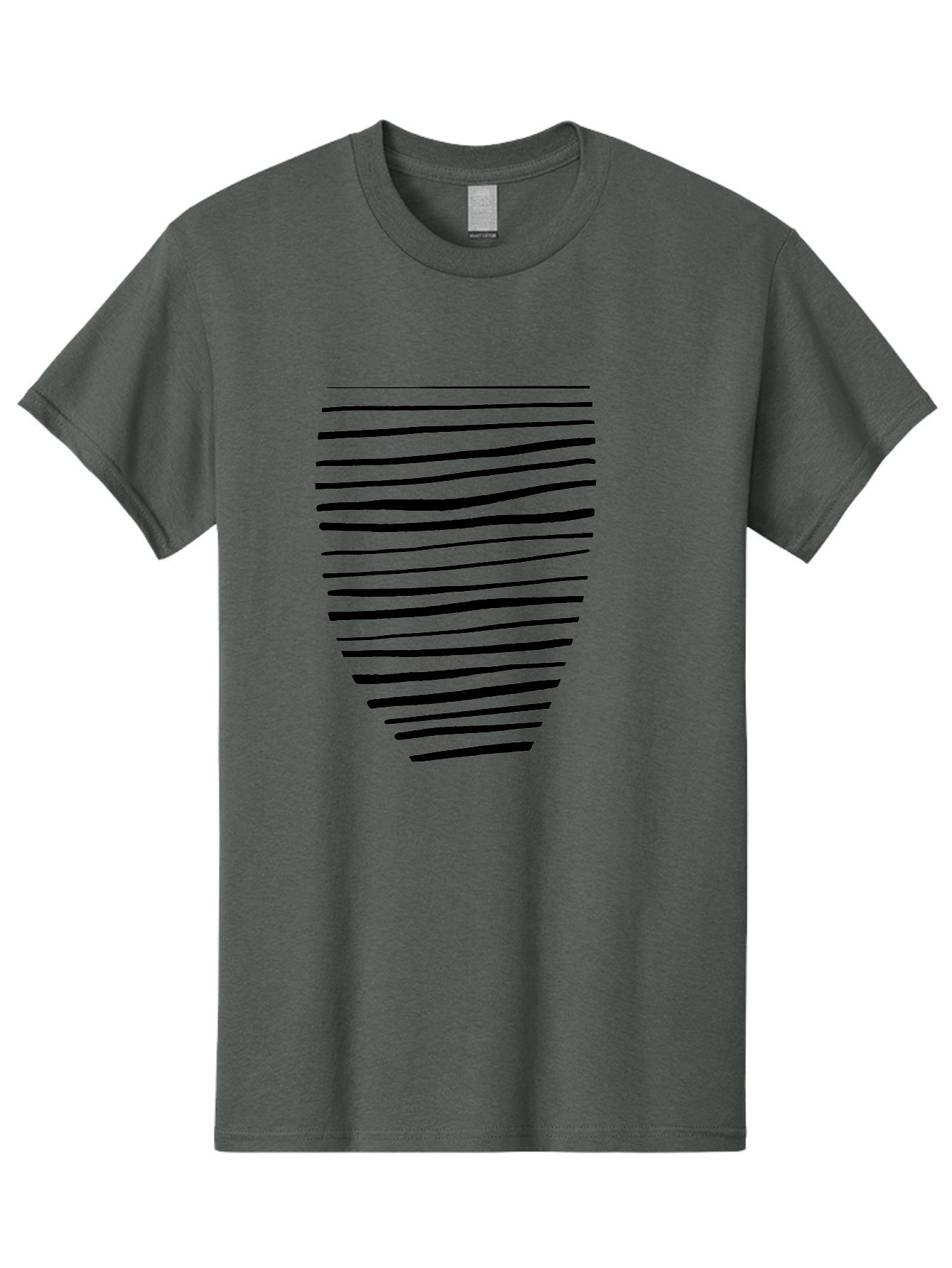 Black-Lines Men'S Graphic Tee, 100% Cotton, Comfortable Casual Summer Wear, Machine Washable, Black Lines, Modern Art, Abstract Design, Graphic Pattern, Digital Illustration, Minimalist Style, Simple Shapes, Contemporary Artwork -  Aaa386