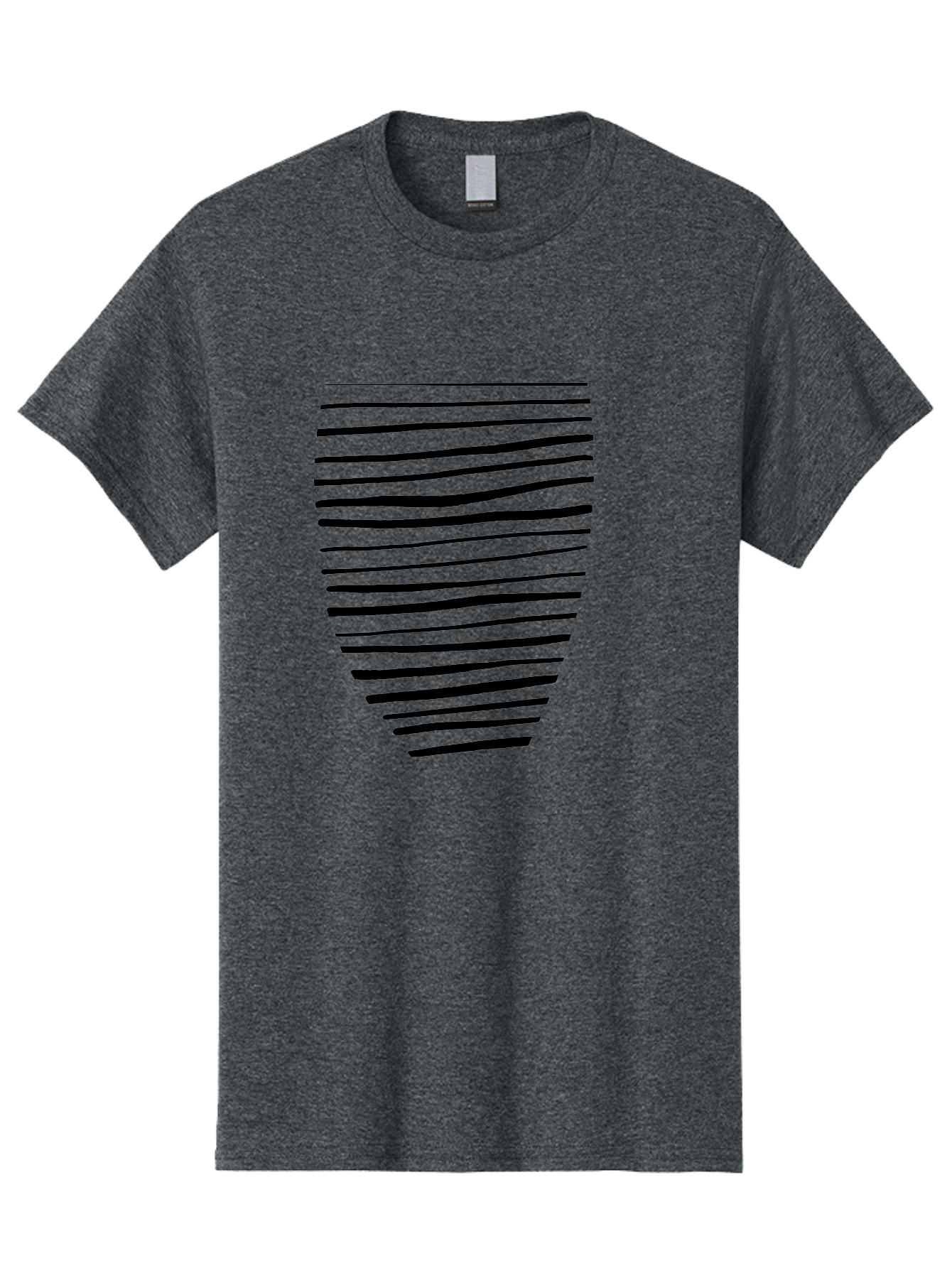 Black-Lines Men'S Graphic Tee, 100% Cotton, Comfortable Casual Summer Wear, Machine Washable, Black Lines, Modern Art, Abstract Design, Graphic Pattern, Digital Illustration, Minimalist Style, Simple Shapes, Contemporary Artwork -  Aaa386