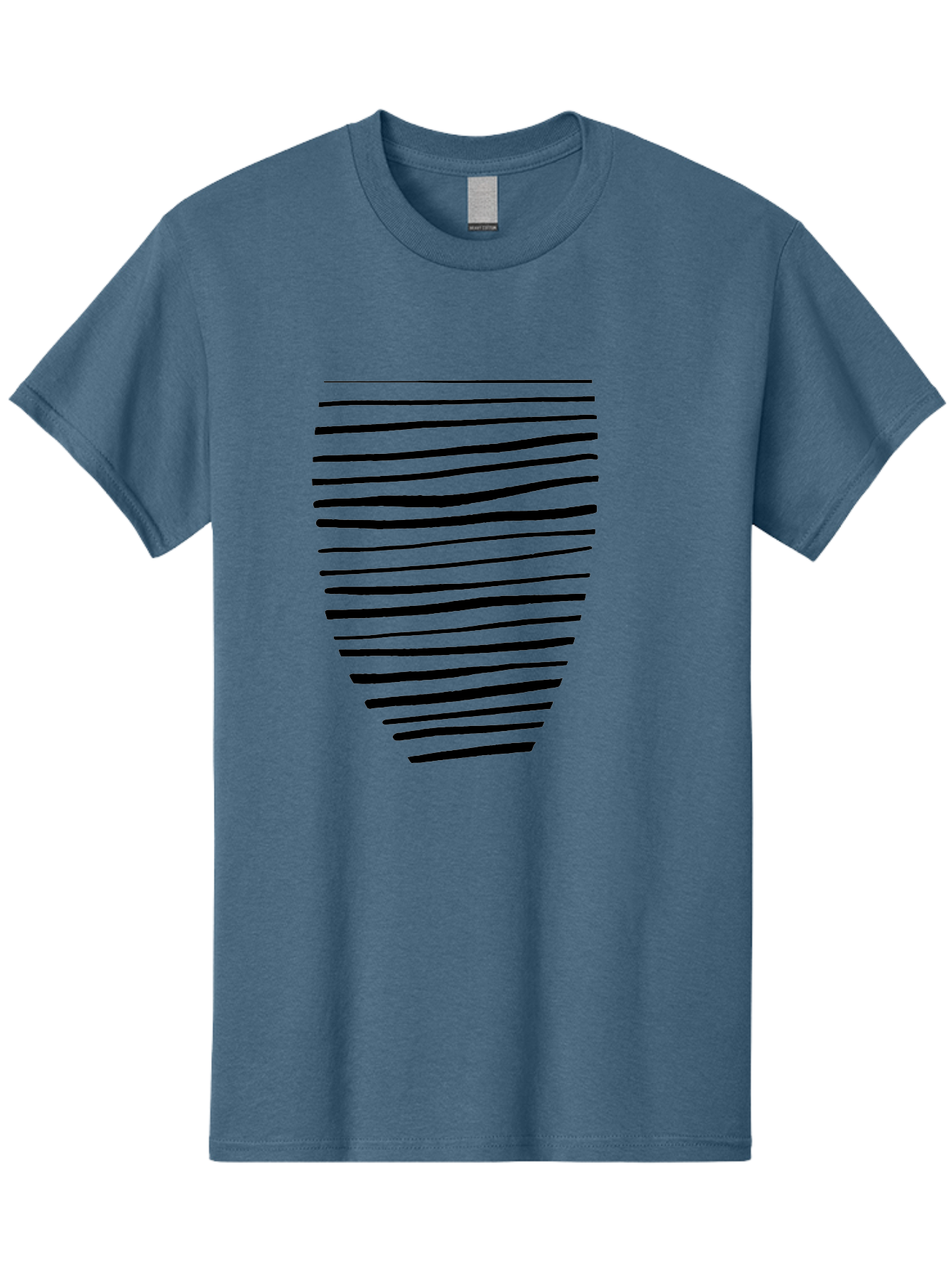 Black-Lines Men'S Graphic Tee, 100% Cotton, Comfortable Casual Summer Wear, Machine Washable, Black Lines, Modern Art, Abstract Design, Graphic Pattern, Digital Illustration, Minimalist Style, Simple Shapes, Contemporary Artwork -  Aaa386