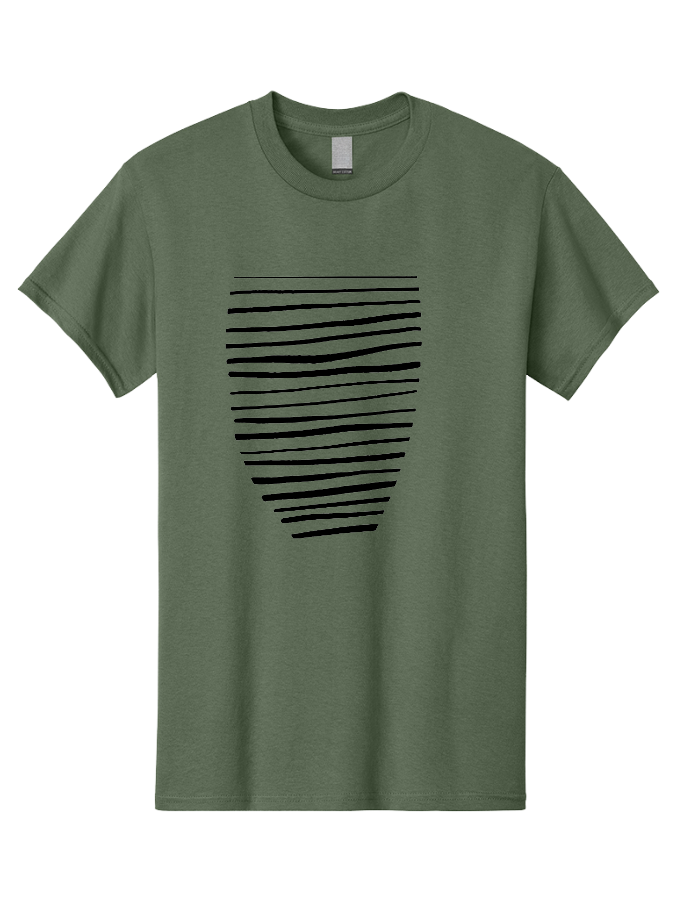 Black-Lines Men'S Graphic Tee, 100% Cotton, Comfortable Casual Summer Wear, Machine Washable, Black Lines, Modern Art, Abstract Design, Graphic Pattern, Digital Illustration, Minimalist Style, Simple Shapes, Contemporary Artwork -  Aaa386