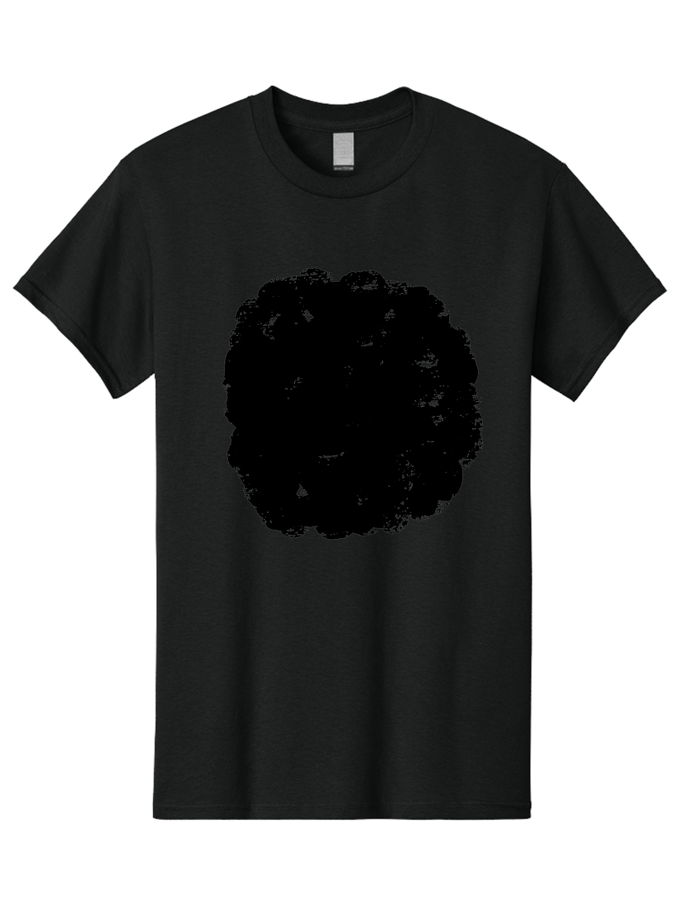 Black-Paint-Splash Men'S Graphic Tee, 100% Cotton, Comfortable Casual Summer Wear, Machine Washable, Abstract Art, Black Shape, Green Background, Digital Illustration, Modern Design, Artistic Expression, Creative Graphics -  Aaa388