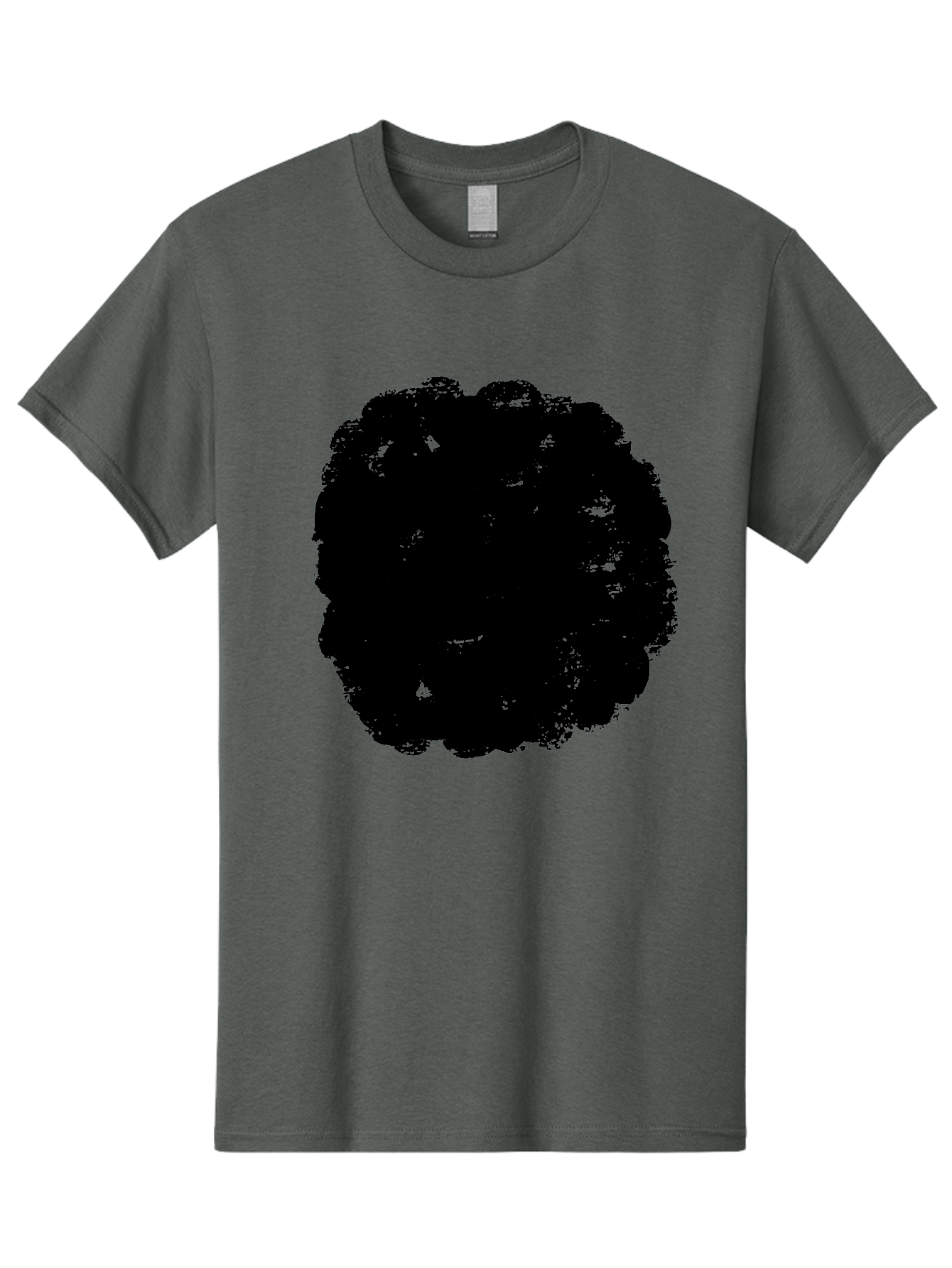Black-Paint-Splash Men'S Graphic Tee, 100% Cotton, Comfortable Casual Summer Wear, Machine Washable, Abstract Art, Black Shape, Green Background, Digital Illustration, Modern Design, Artistic Expression, Creative Graphics -  Aaa388