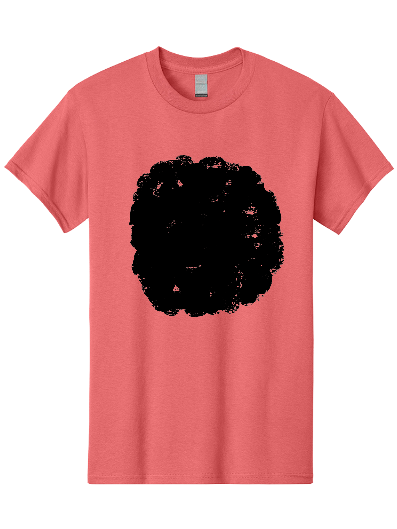 Black-Paint-Splash Men'S Graphic Tee, 100% Cotton, Comfortable Casual Summer Wear, Machine Washable, Abstract Art, Black Shape, Green Background, Digital Illustration, Modern Design, Artistic Expression, Creative Graphics -  Aaa388