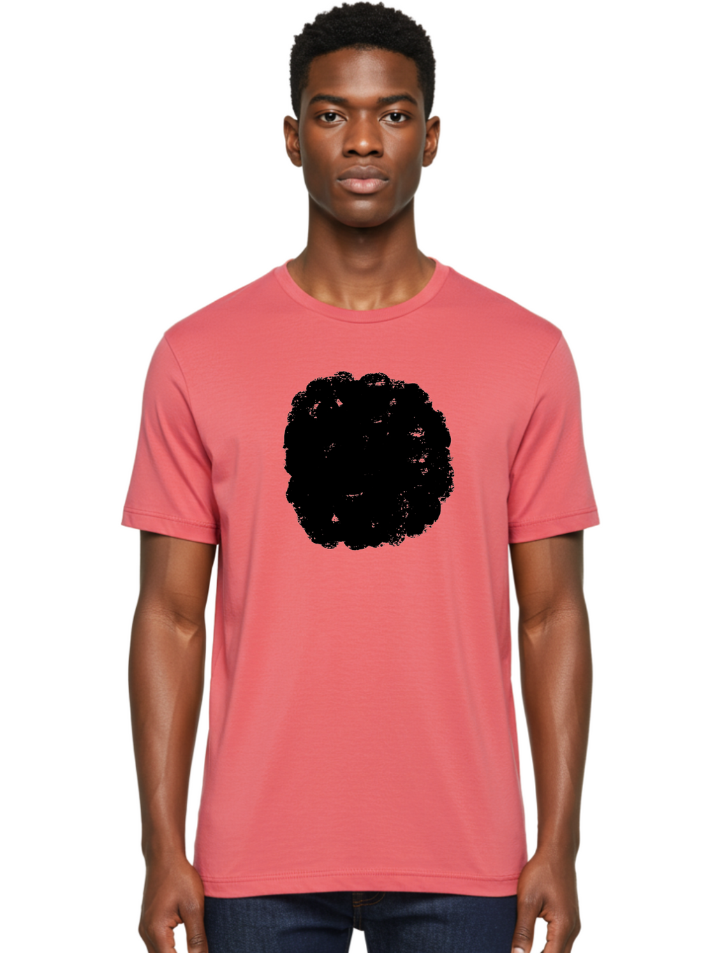 Black-Paint-Splash Men'S Graphic Tee, 100% Cotton, Comfortable Casual Summer Wear, Machine Washable, Abstract Art, Black Shape, Green Background, Digital Illustration, Modern Design, Artistic Expression, Creative Graphics -  Aaa388