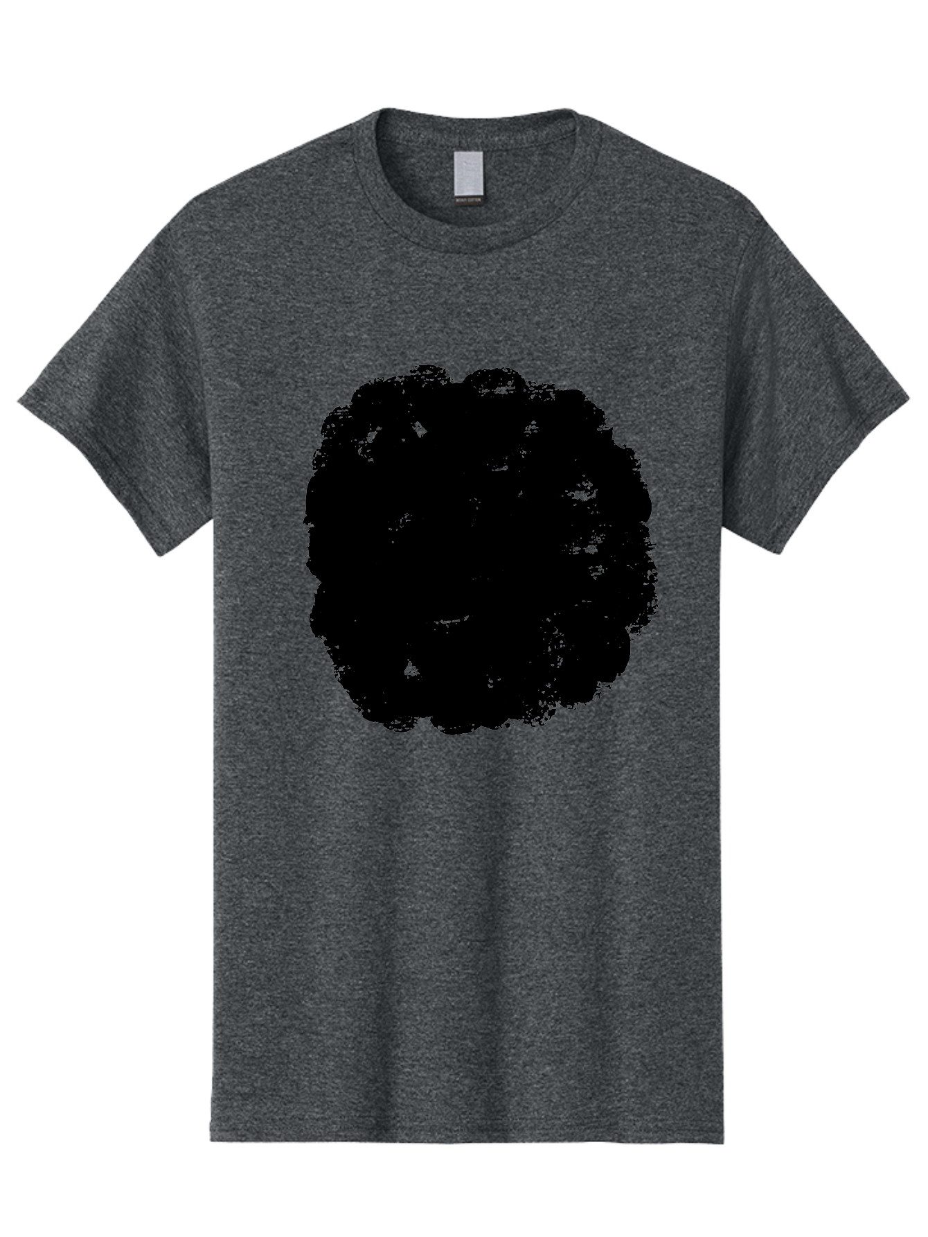Black-Paint-Splash Men'S Graphic Tee, 100% Cotton, Comfortable Casual Summer Wear, Machine Washable, Abstract Art, Black Shape, Green Background, Digital Illustration, Modern Design, Artistic Expression, Creative Graphics -  Aaa388