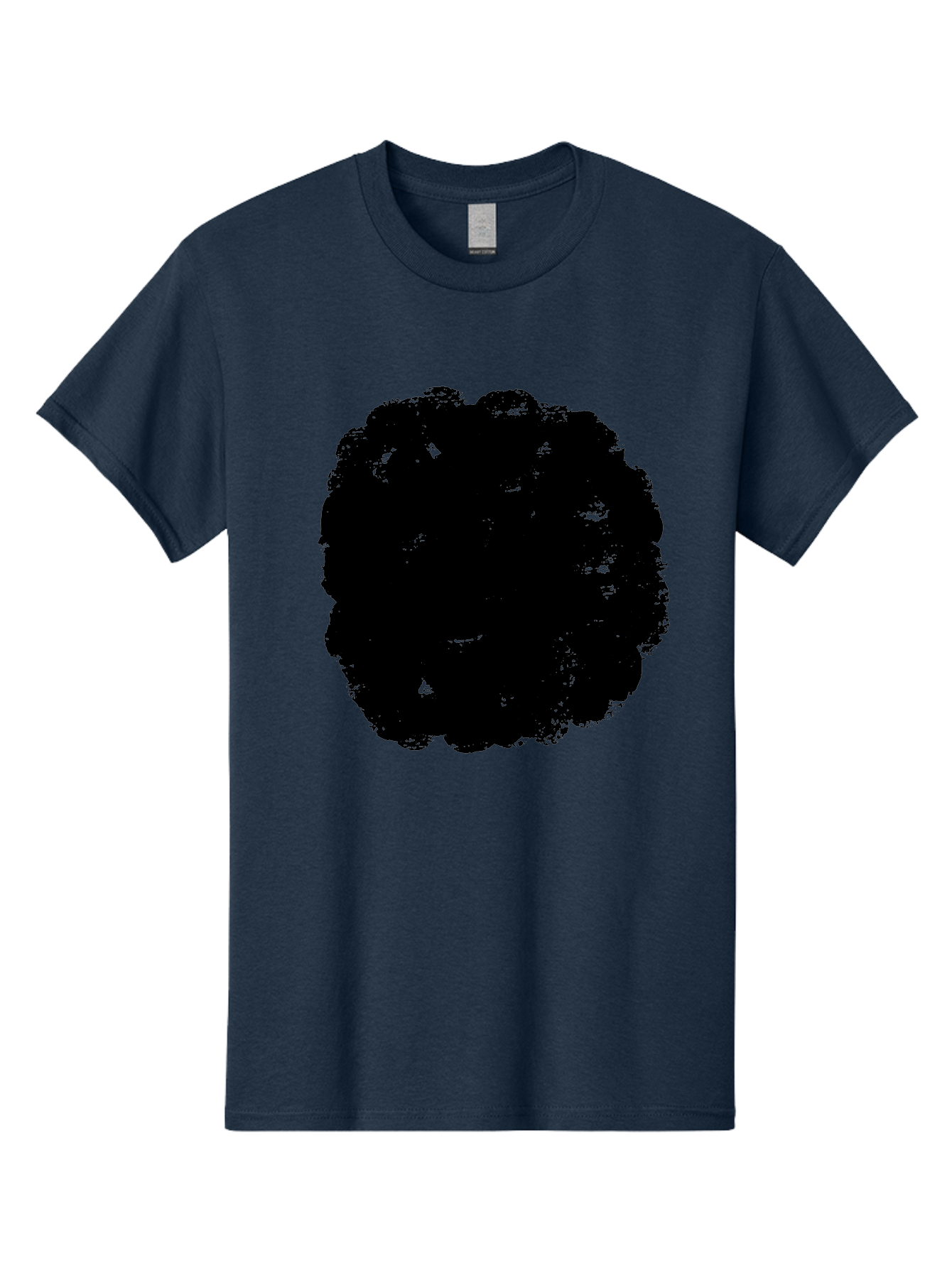 Black-Paint-Splash Men'S Graphic Tee, 100% Cotton, Comfortable Casual Summer Wear, Machine Washable, Abstract Art, Black Shape, Green Background, Digital Illustration, Modern Design, Artistic Expression, Creative Graphics -  Aaa388