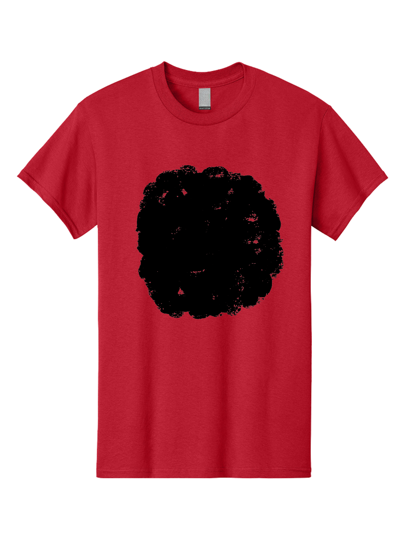 Black-Paint-Splash Men'S Graphic Tee, 100% Cotton, Comfortable Casual Summer Wear, Machine Washable, Abstract Art, Black Shape, Green Background, Digital Illustration, Modern Design, Artistic Expression, Creative Graphics -  Aaa388