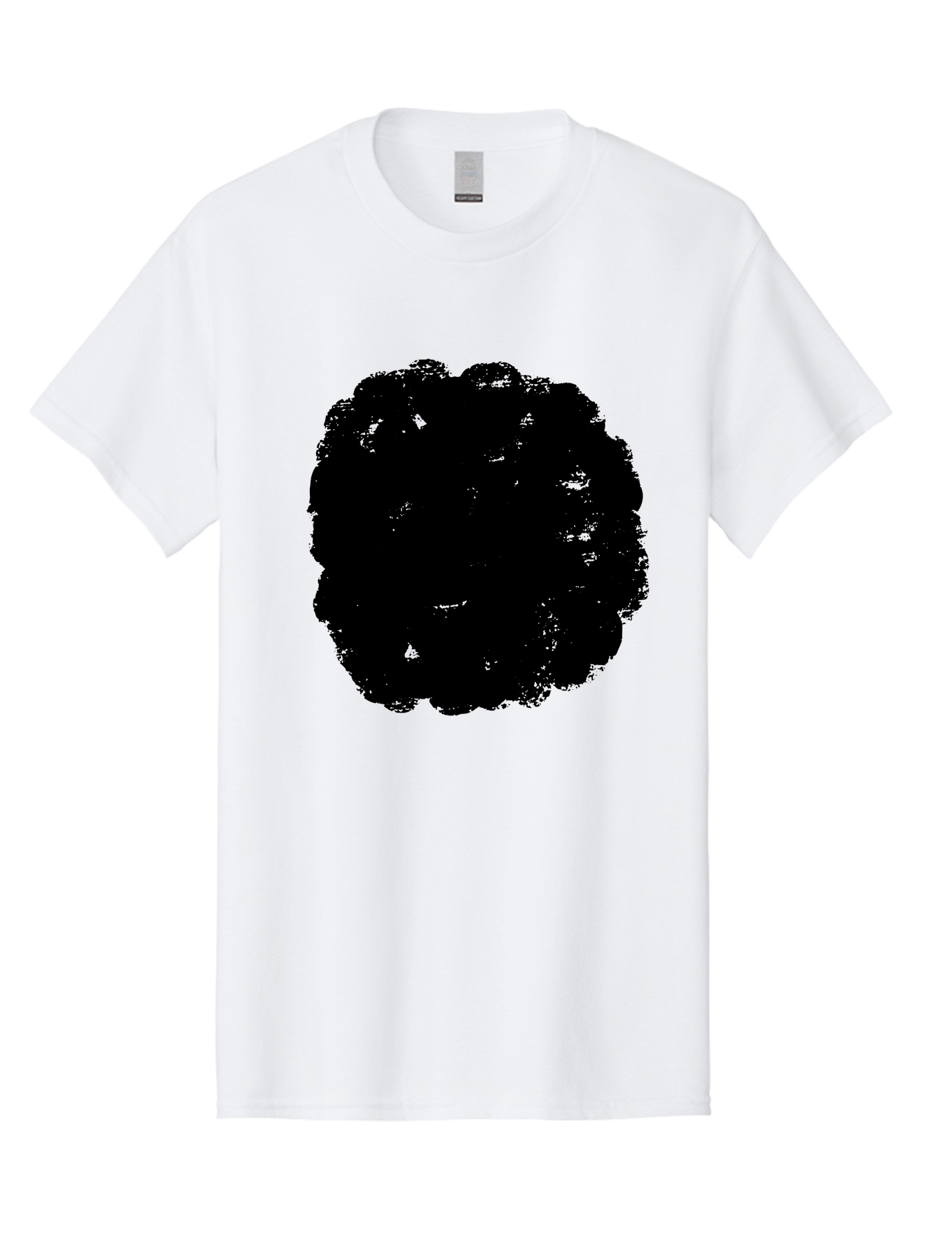 Black-Paint-Splash Men'S Graphic Tee, 100% Cotton, Comfortable Casual Summer Wear, Machine Washable, Abstract Art, Black Shape, Green Background, Digital Illustration, Modern Design, Artistic Expression, Creative Graphics -  Aaa388
