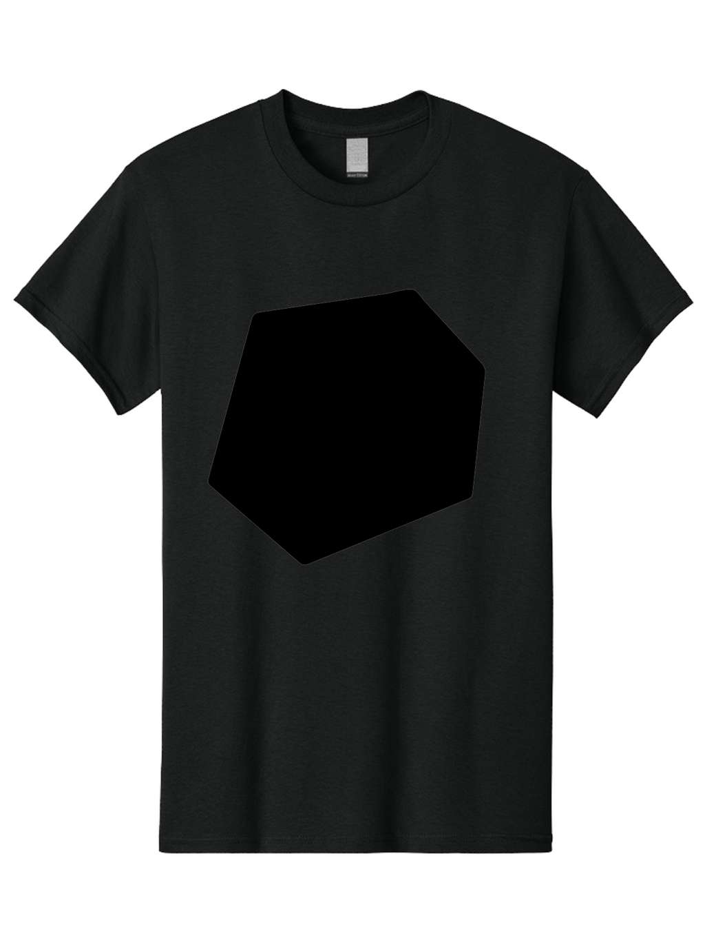 Black-Pentagon Men'S Graphic Tee, 100% Cotton, Comfortable Casual Summer Wear, Machine Washable, Black Heptagon, Geometric Shape, Abstract Design, Minimalist Art, Seven-Sided Polygon, Bold Graphics, Modern Simplicity -  Aaa389