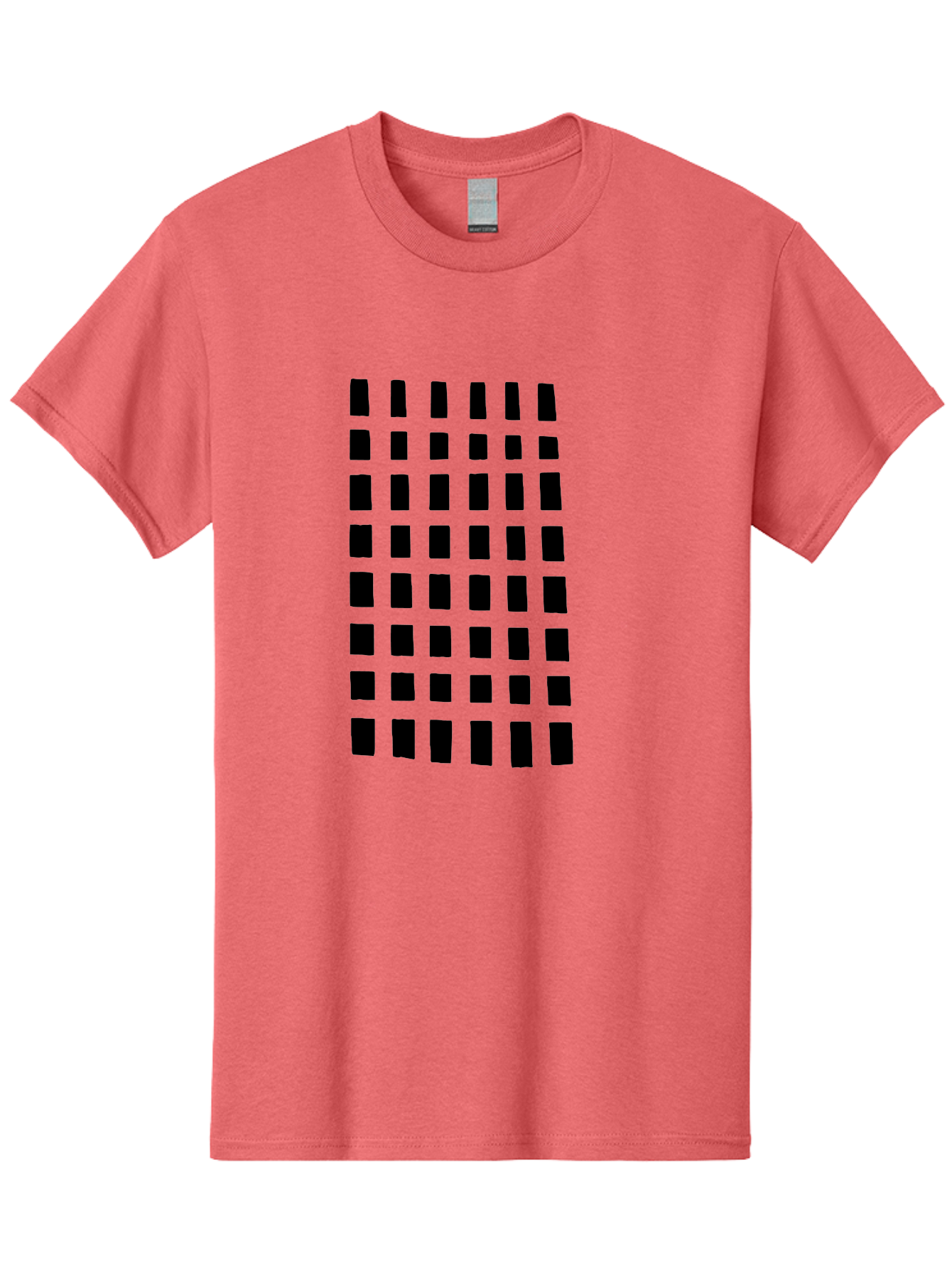 Black-Rectangles Men'S Graphic Tee, 100% Cotton, Comfortable Casual Summer Wear, Machine Washable, Grid Of Black Rectangles, Geometric Pattern, Bold Design, Simple Shapes, Modern Art, Graphic Design Elements -  Aaa390