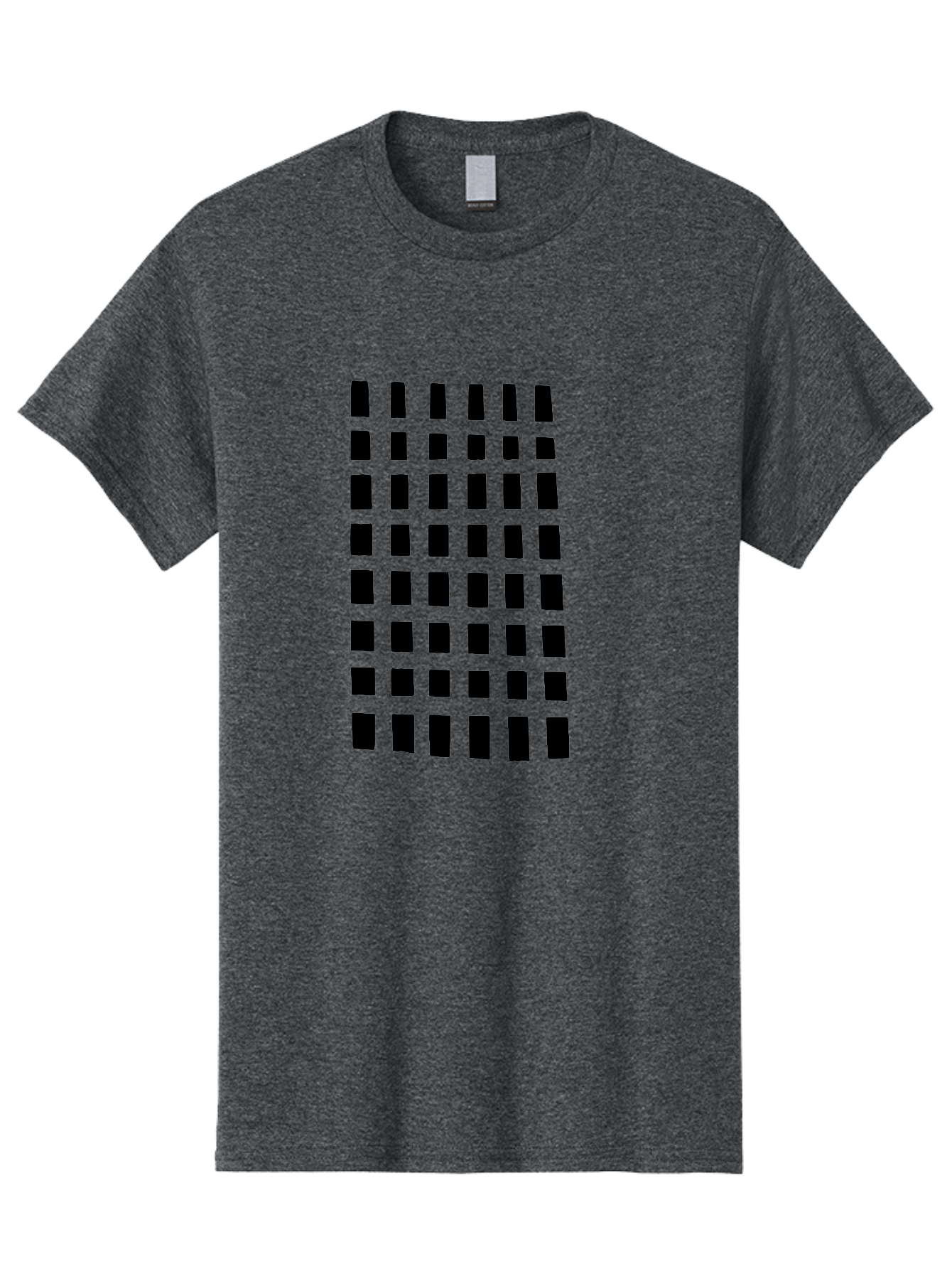Black-Rectangles Men'S Graphic Tee, 100% Cotton, Comfortable Casual Summer Wear, Machine Washable, Grid Of Black Rectangles, Geometric Pattern, Bold Design, Simple Shapes, Modern Art, Graphic Design Elements -  Aaa390