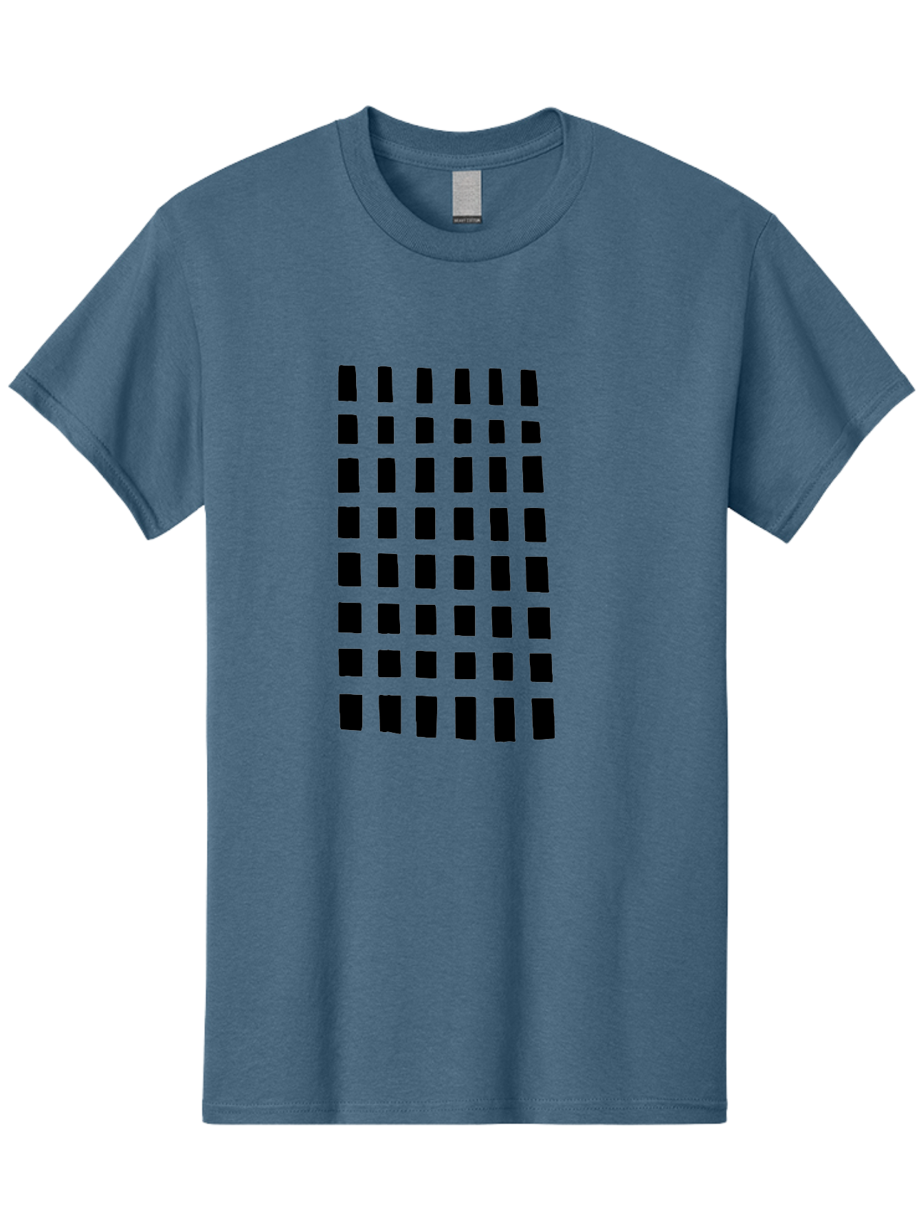 Black-Rectangles Men'S Graphic Tee, 100% Cotton, Comfortable Casual Summer Wear, Machine Washable, Grid Of Black Rectangles, Geometric Pattern, Bold Design, Simple Shapes, Modern Art, Graphic Design Elements -  Aaa390