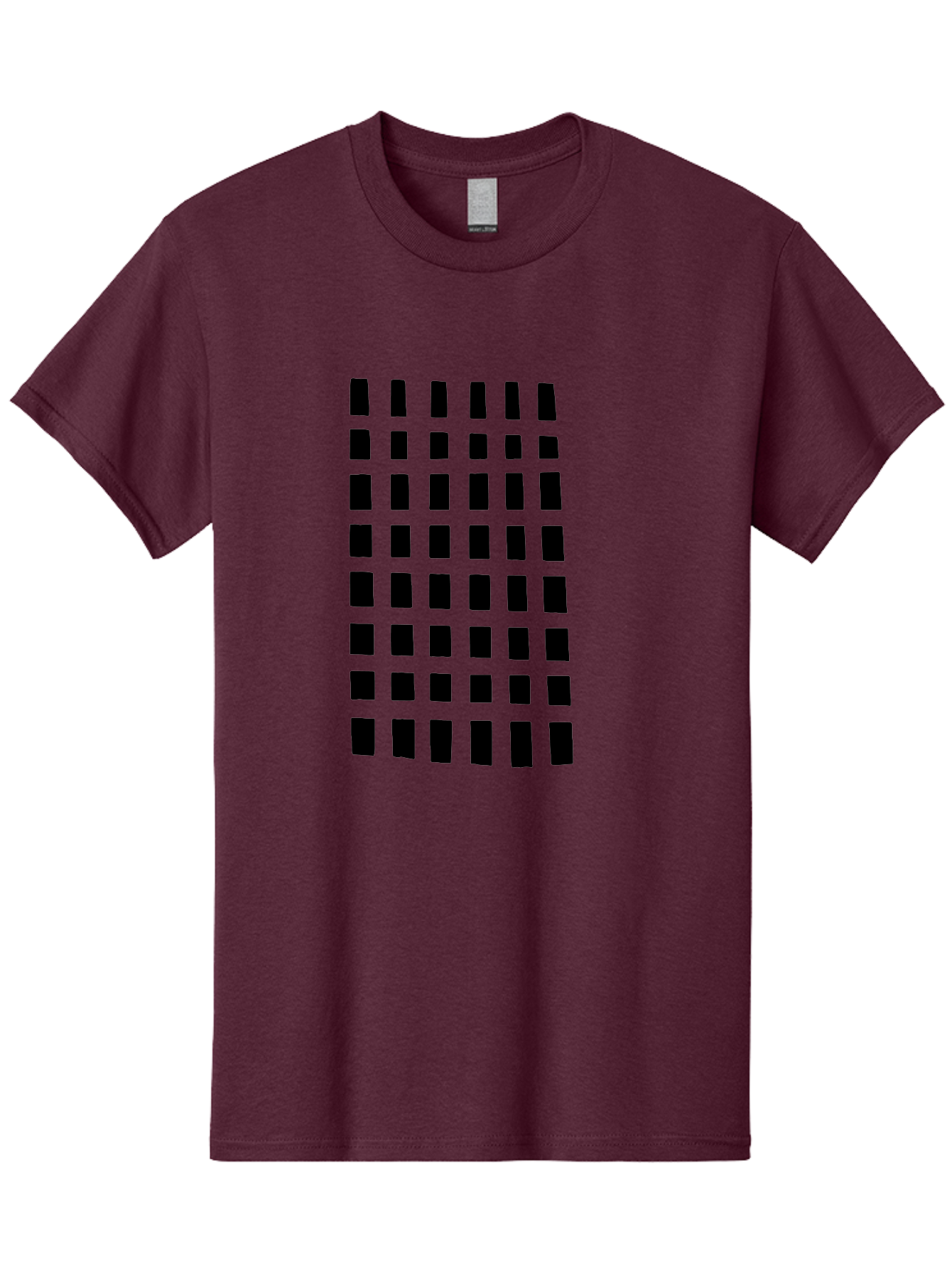 Black-Rectangles Men'S Graphic Tee, 100% Cotton, Comfortable Casual Summer Wear, Machine Washable, Grid Of Black Rectangles, Geometric Pattern, Bold Design, Simple Shapes, Modern Art, Graphic Design Elements -  Aaa390