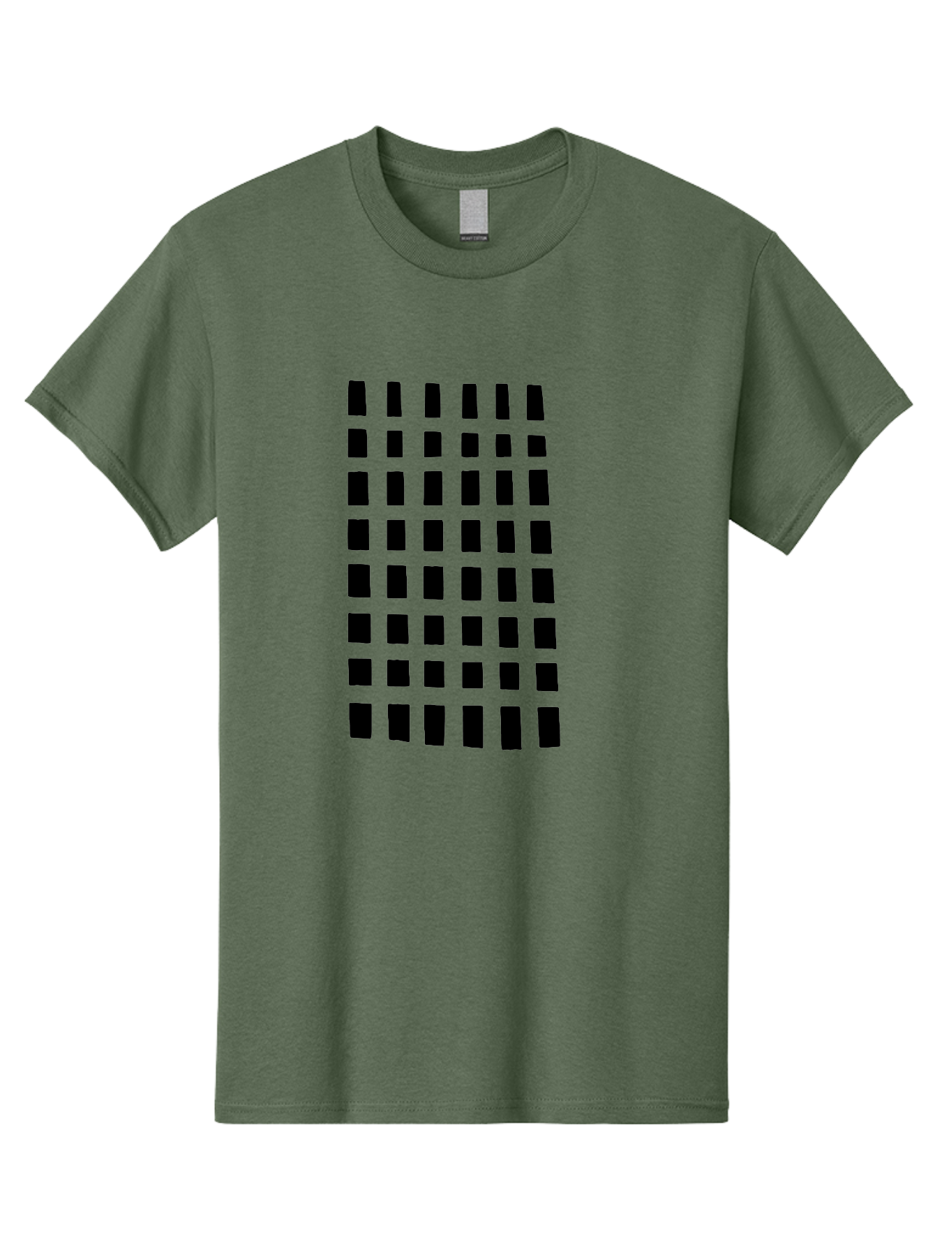 Black-Rectangles Men'S Graphic Tee, 100% Cotton, Comfortable Casual Summer Wear, Machine Washable, Grid Of Black Rectangles, Geometric Pattern, Bold Design, Simple Shapes, Modern Art, Graphic Design Elements -  Aaa390