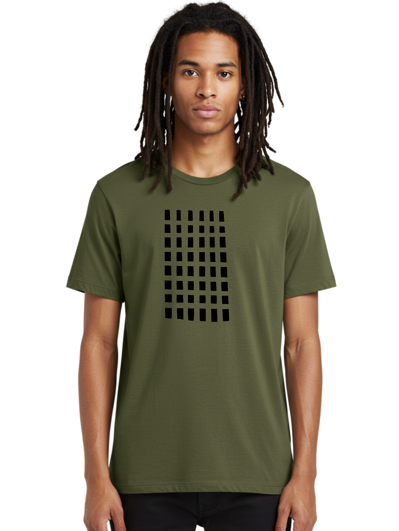 Black-Rectangles Men'S Graphic Tee, 100% Cotton, Comfortable Casual Summer Wear, Machine Washable, Grid Of Black Rectangles, Geometric Pattern, Bold Design, Simple Shapes, Modern Art, Graphic Design Elements -  Aaa390