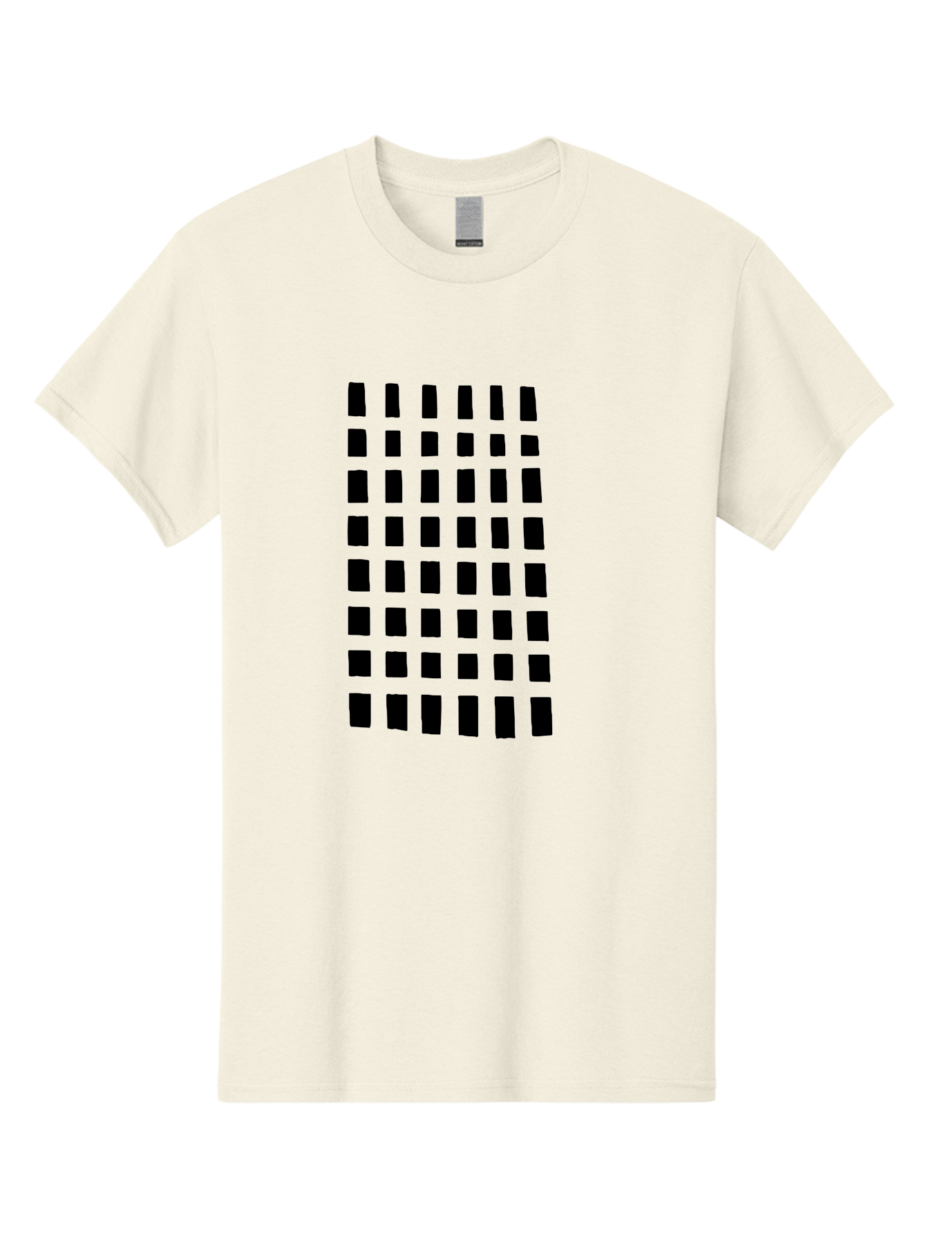 Black-Rectangles Men'S Graphic Tee, 100% Cotton, Comfortable Casual Summer Wear, Machine Washable, Grid Of Black Rectangles, Geometric Pattern, Bold Design, Simple Shapes, Modern Art, Graphic Design Elements -  Aaa390