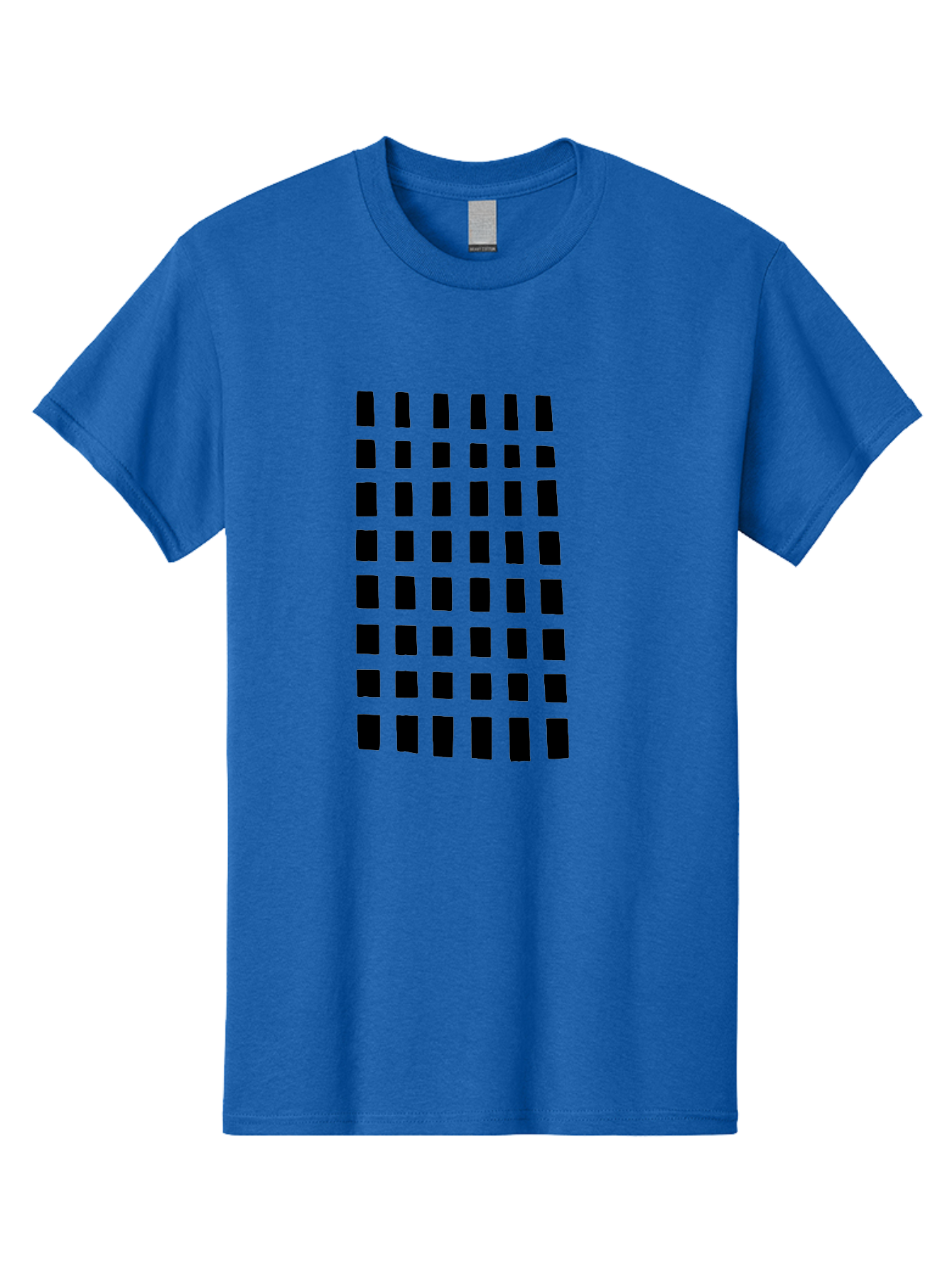 Black-Rectangles Men'S Graphic Tee, 100% Cotton, Comfortable Casual Summer Wear, Machine Washable, Grid Of Black Rectangles, Geometric Pattern, Bold Design, Simple Shapes, Modern Art, Graphic Design Elements -  Aaa390