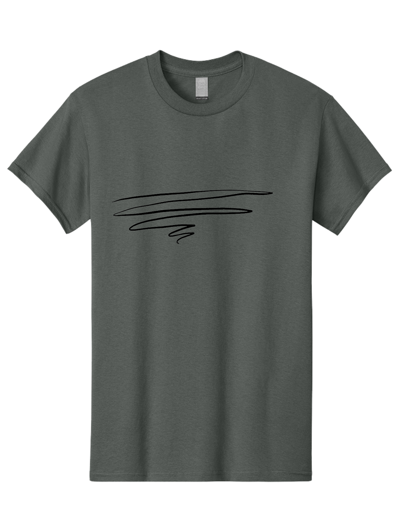 Black-Scribble Men'S Graphic Tee, 100% Cotton, Comfortable Casual Summer Wear, Machine Washable, Black Scribble, Abstract Art, Hand Drawn Design, Dynamic Lines, Modern Graphic, Artistic Expression, Simple Yet Bold -  Aaa391