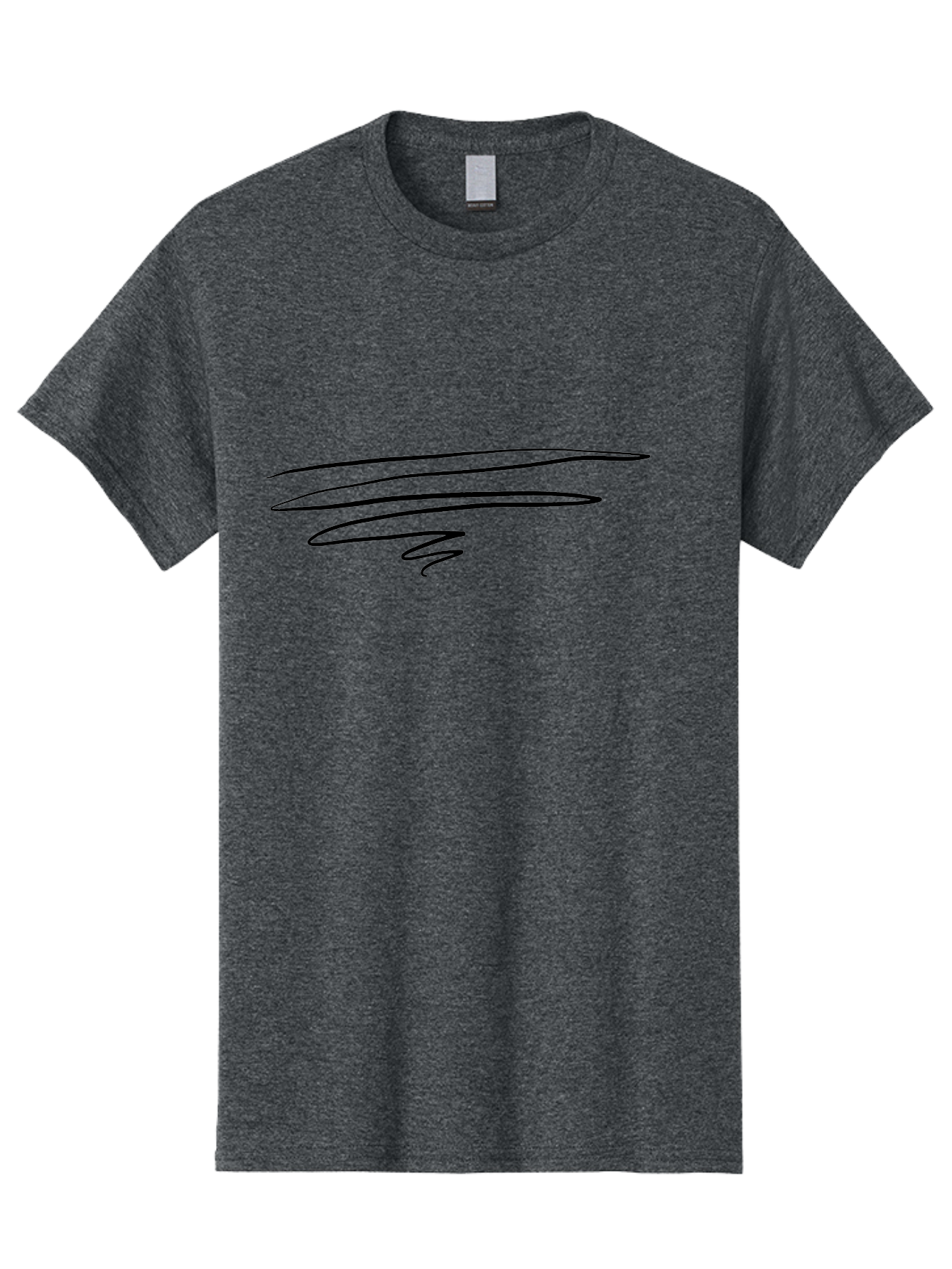Black-Scribble Men'S Graphic Tee, 100% Cotton, Comfortable Casual Summer Wear, Machine Washable, Black Scribble, Abstract Art, Hand Drawn Design, Dynamic Lines, Modern Graphic, Artistic Expression, Simple Yet Bold -  Aaa391