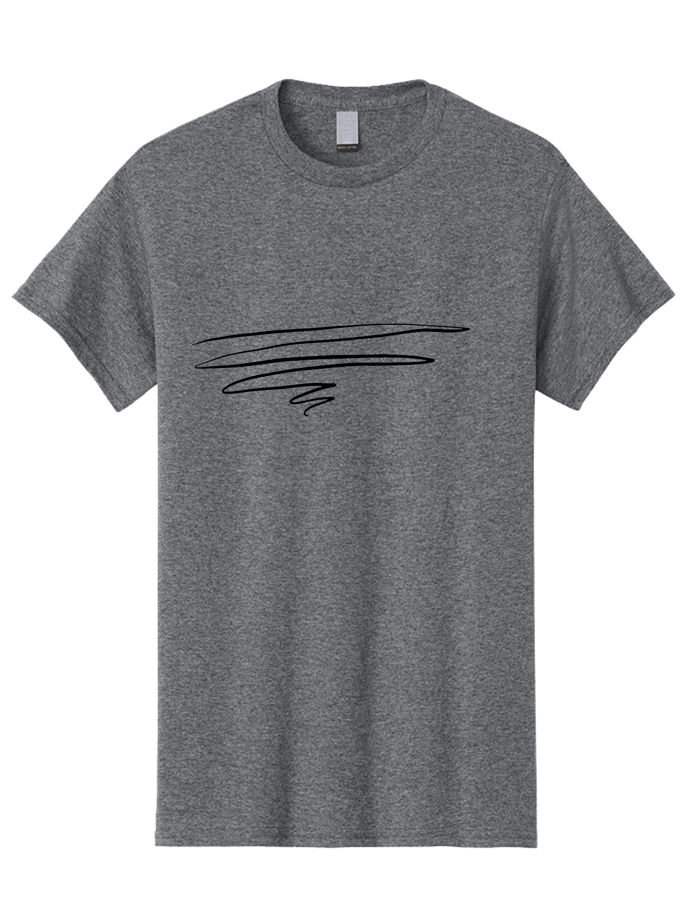 Black-Scribble Men'S Graphic Tee, 100% Cotton, Comfortable Casual Summer Wear, Machine Washable, Black Scribble, Abstract Art, Hand Drawn Design, Dynamic Lines, Modern Graphic, Artistic Expression, Simple Yet Bold -  Aaa391