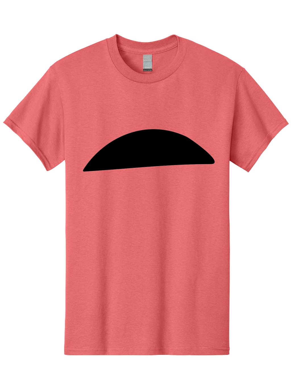 Black-Semicircle Men'S Graphic Tee, 100% Cotton, Comfortable Casual Summer Wear, Machine Washable, Black Semicircle Shape, Minimalist Design, Simple Graphic, Abstract Shape, Modern Art, Geometric Figure -  Aaa392