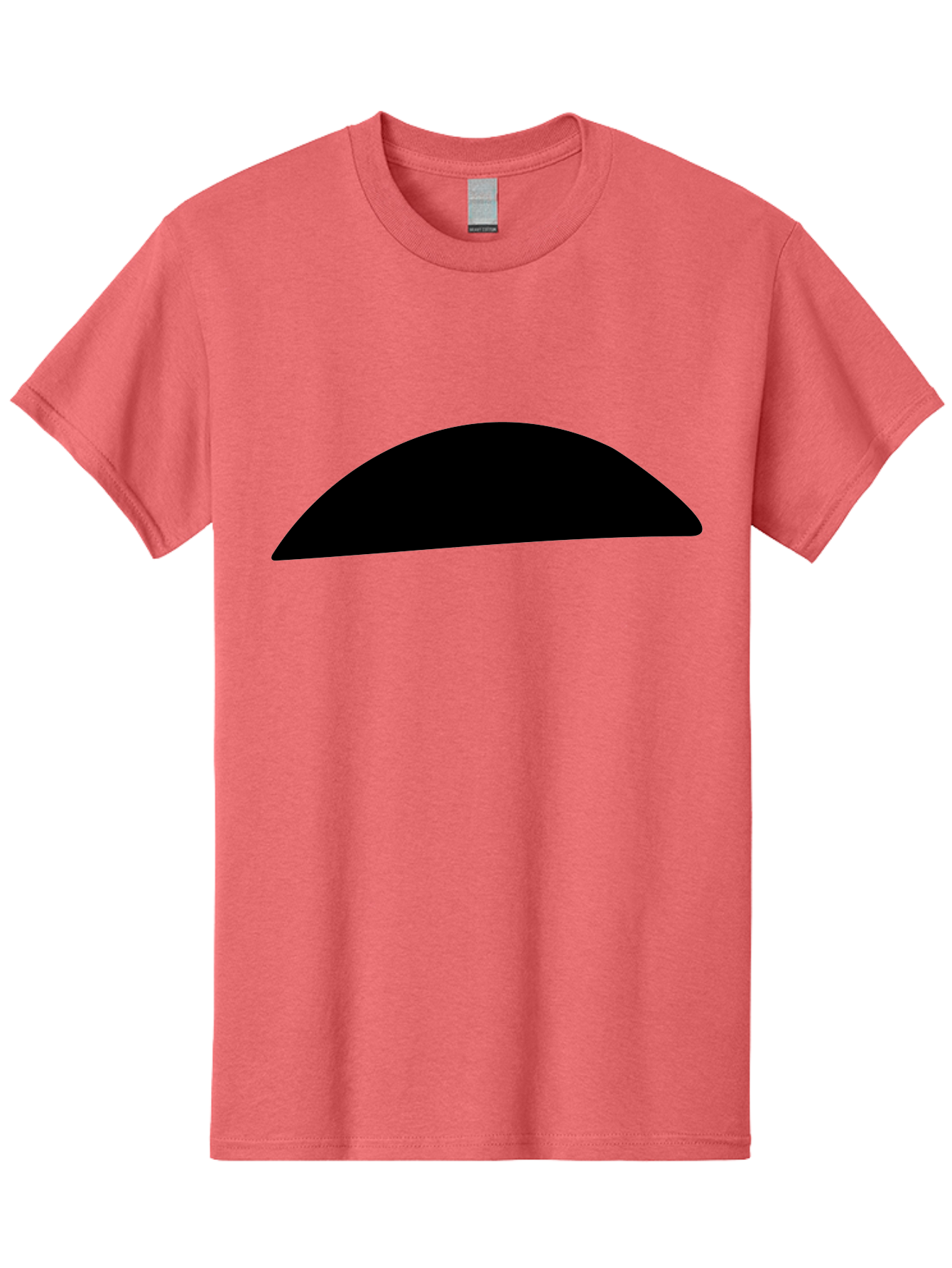 Black-Semicircle Men'S Graphic Tee, 100% Cotton, Comfortable Casual Summer Wear, Machine Washable, Black Semicircle Shape, Minimalist Design, Simple Graphic, Abstract Shape, Modern Art, Geometric Figure -  Aaa392