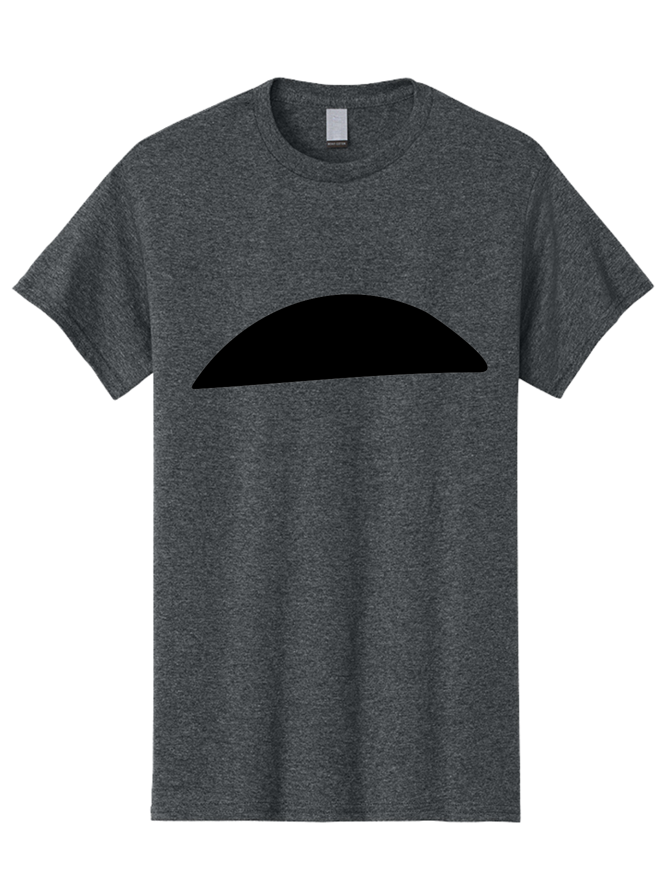 Black-Semicircle Men'S Graphic Tee, 100% Cotton, Comfortable Casual Summer Wear, Machine Washable, Black Semicircle Shape, Minimalist Design, Simple Graphic, Abstract Shape, Modern Art, Geometric Figure -  Aaa392