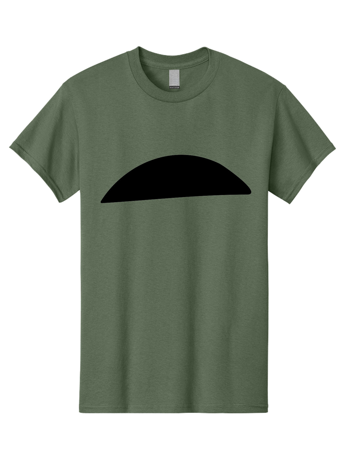 Black-Semicircle Men'S Graphic Tee, 100% Cotton, Comfortable Casual Summer Wear, Machine Washable, Black Semicircle Shape, Minimalist Design, Simple Graphic, Abstract Shape, Modern Art, Geometric Figure -  Aaa392