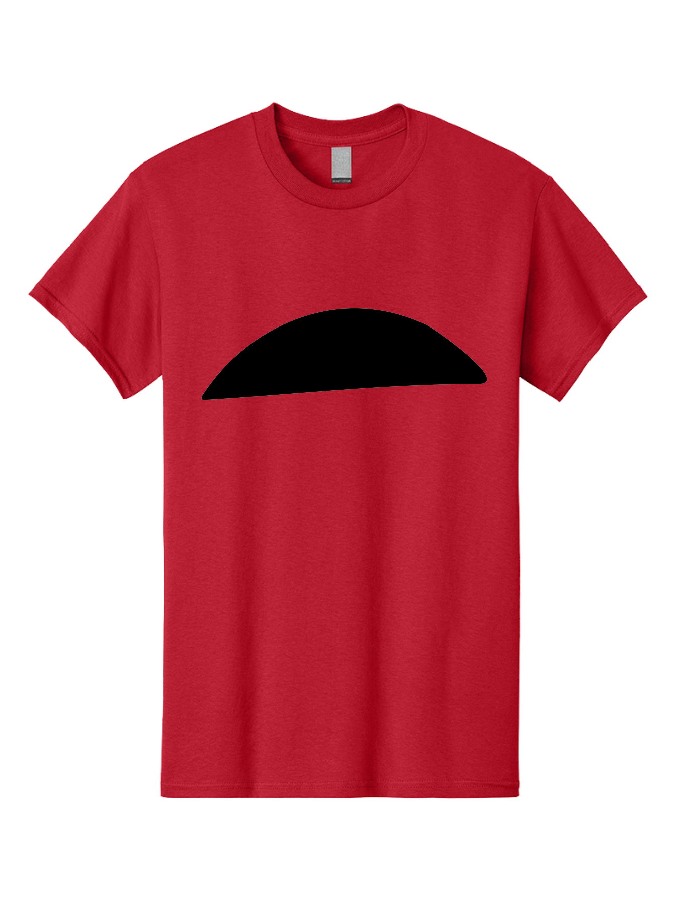 Black-Semicircle Men'S Graphic Tee, 100% Cotton, Comfortable Casual Summer Wear, Machine Washable, Black Semicircle Shape, Minimalist Design, Simple Graphic, Abstract Shape, Modern Art, Geometric Figure -  Aaa392