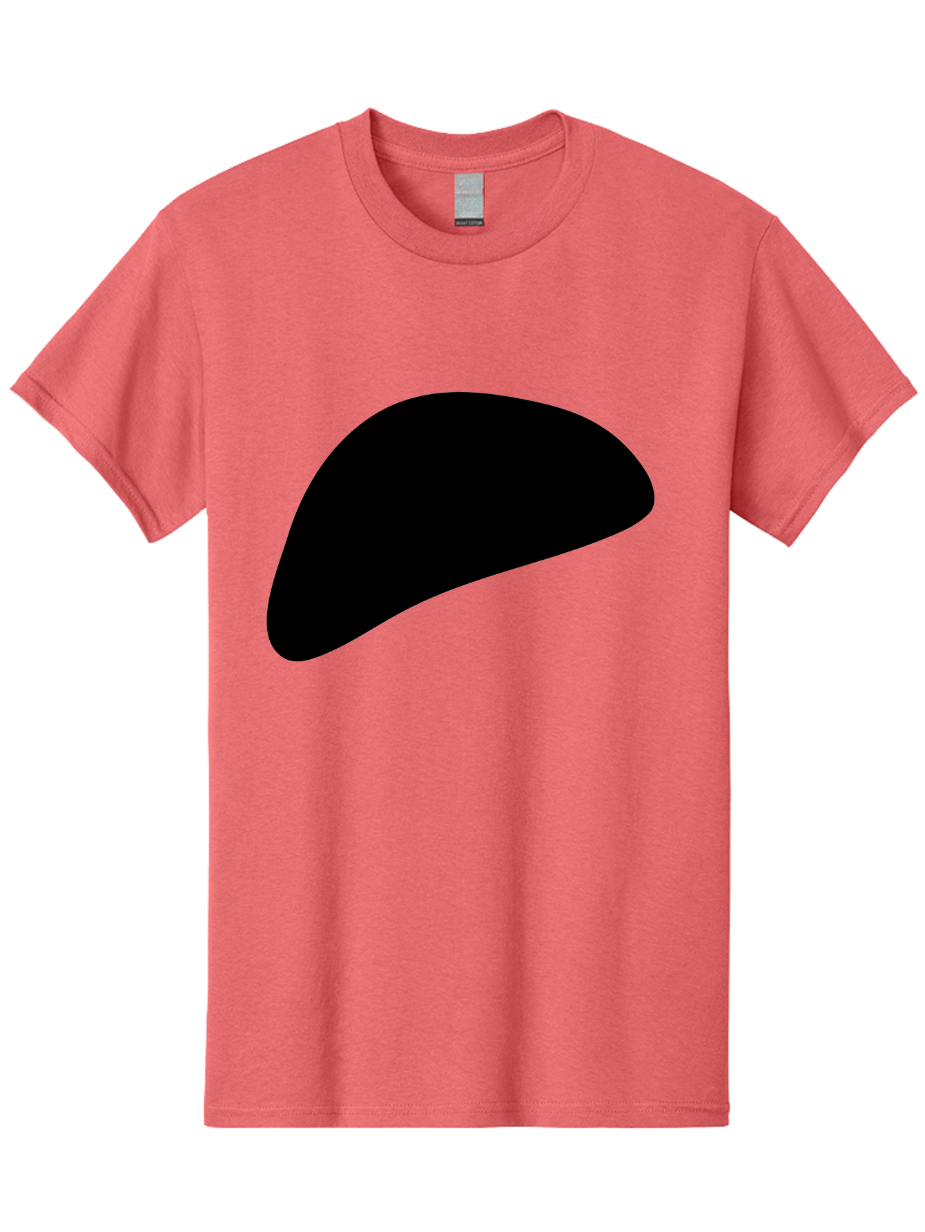 Black-Shape Men'S Graphic Tee, 100% Cotton, Comfortable Casual Summer Wear, Machine Washable, Abstract Black Shape, Minimalist Design, Simple Graphics, Modern Art, Sleek Silhouette, Abstract Shapes -  Aaa393