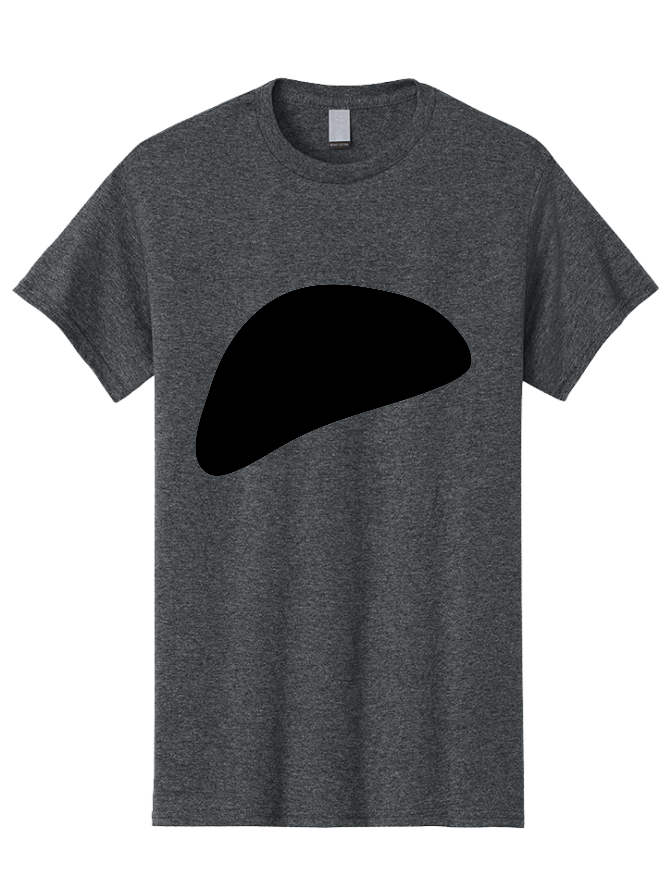 Black-Shape Men'S Graphic Tee, 100% Cotton, Comfortable Casual Summer Wear, Machine Washable, Abstract Black Shape, Minimalist Design, Simple Graphics, Modern Art, Sleek Silhouette, Abstract Shapes -  Aaa393