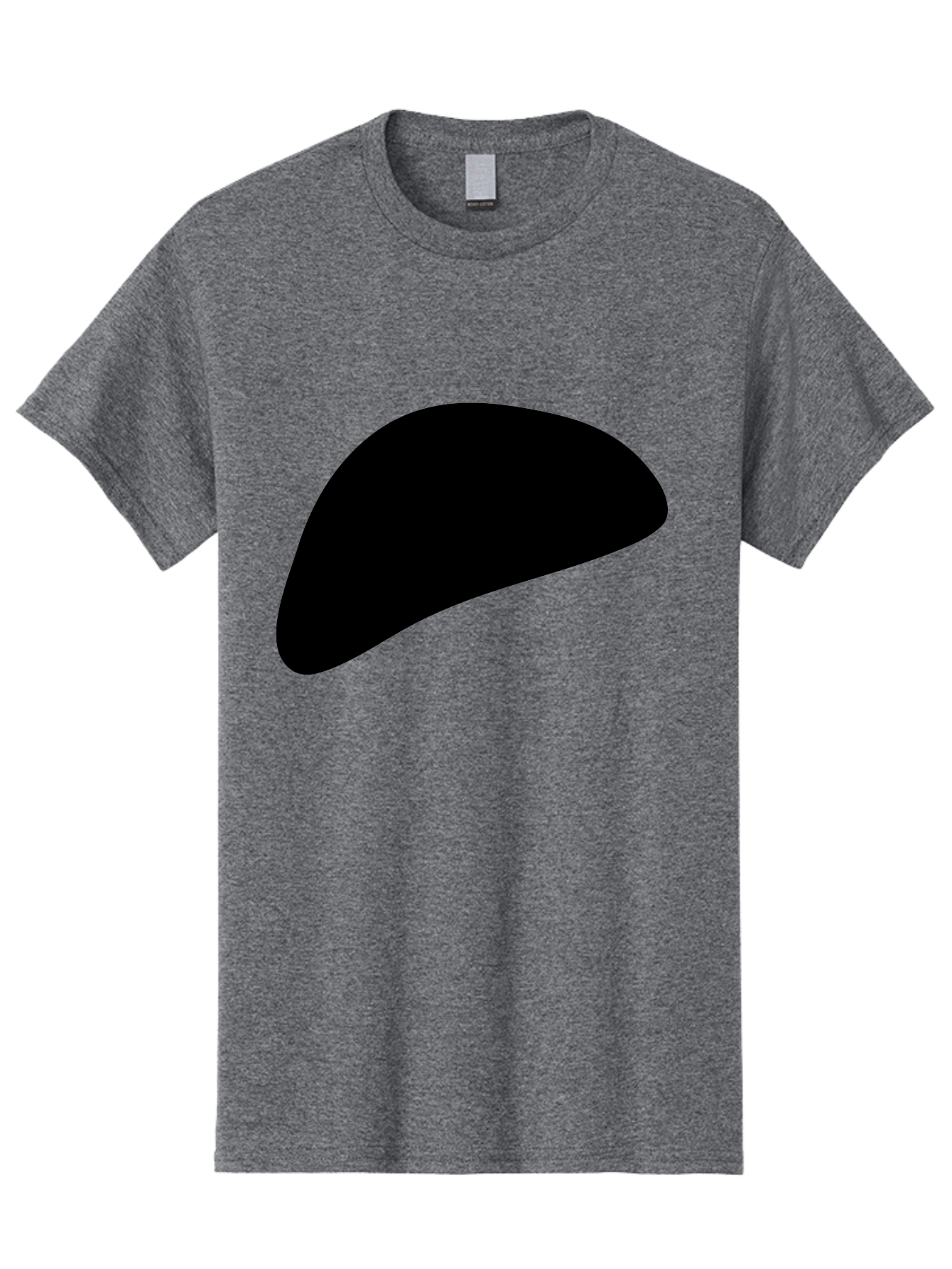 Black-Shape Men'S Graphic Tee, 100% Cotton, Comfortable Casual Summer Wear, Machine Washable, Abstract Black Shape, Minimalist Design, Simple Graphics, Modern Art, Sleek Silhouette, Abstract Shapes -  Aaa393