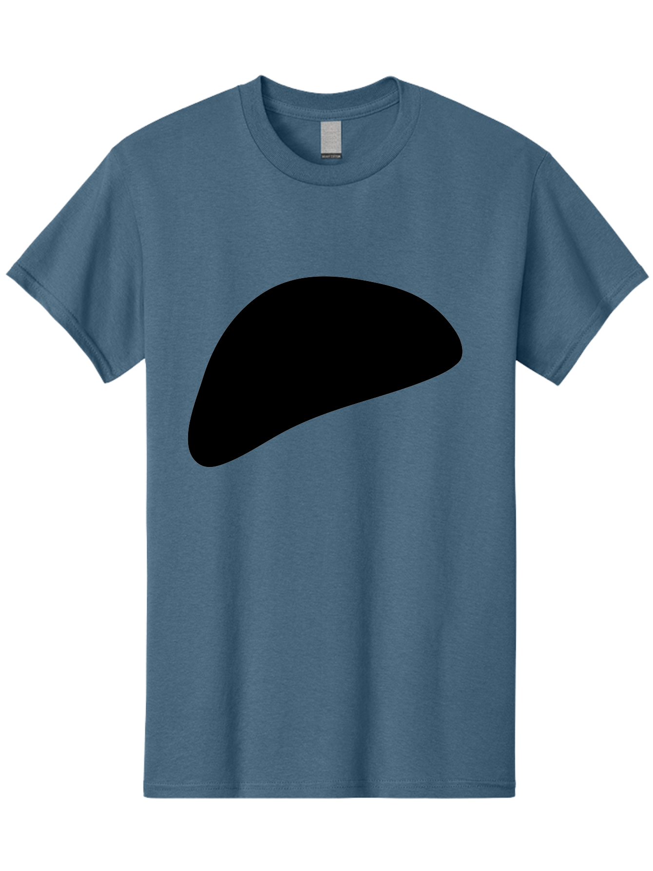 Black-Shape Men'S Graphic Tee, 100% Cotton, Comfortable Casual Summer Wear, Machine Washable, Abstract Black Shape, Minimalist Design, Simple Graphics, Modern Art, Sleek Silhouette, Abstract Shapes -  Aaa393