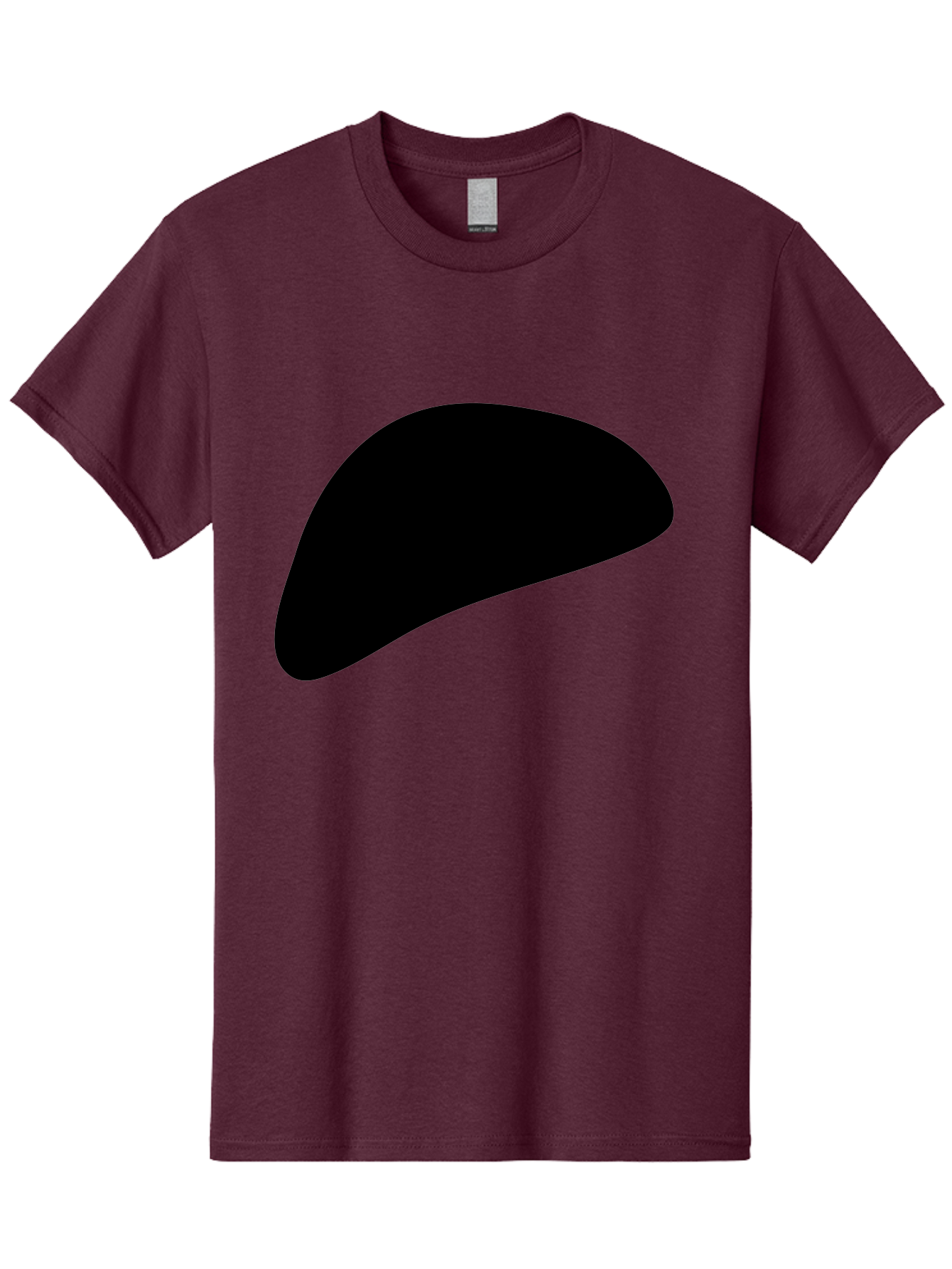Black-Shape Men'S Graphic Tee, 100% Cotton, Comfortable Casual Summer Wear, Machine Washable, Abstract Black Shape, Minimalist Design, Simple Graphics, Modern Art, Sleek Silhouette, Abstract Shapes -  Aaa393