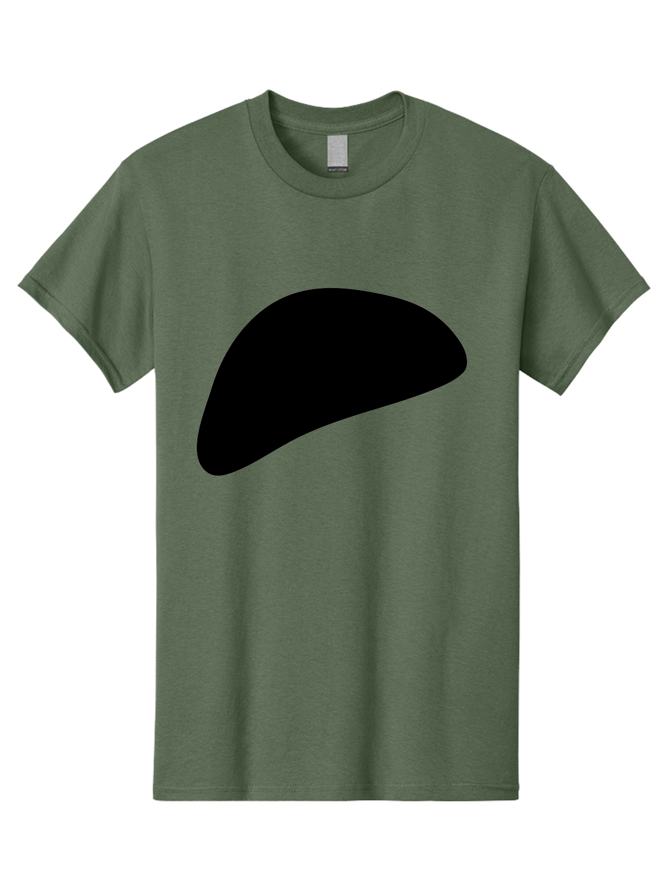 Black-Shape Men'S Graphic Tee, 100% Cotton, Comfortable Casual Summer Wear, Machine Washable, Abstract Black Shape, Minimalist Design, Simple Graphics, Modern Art, Sleek Silhouette, Abstract Shapes -  Aaa393