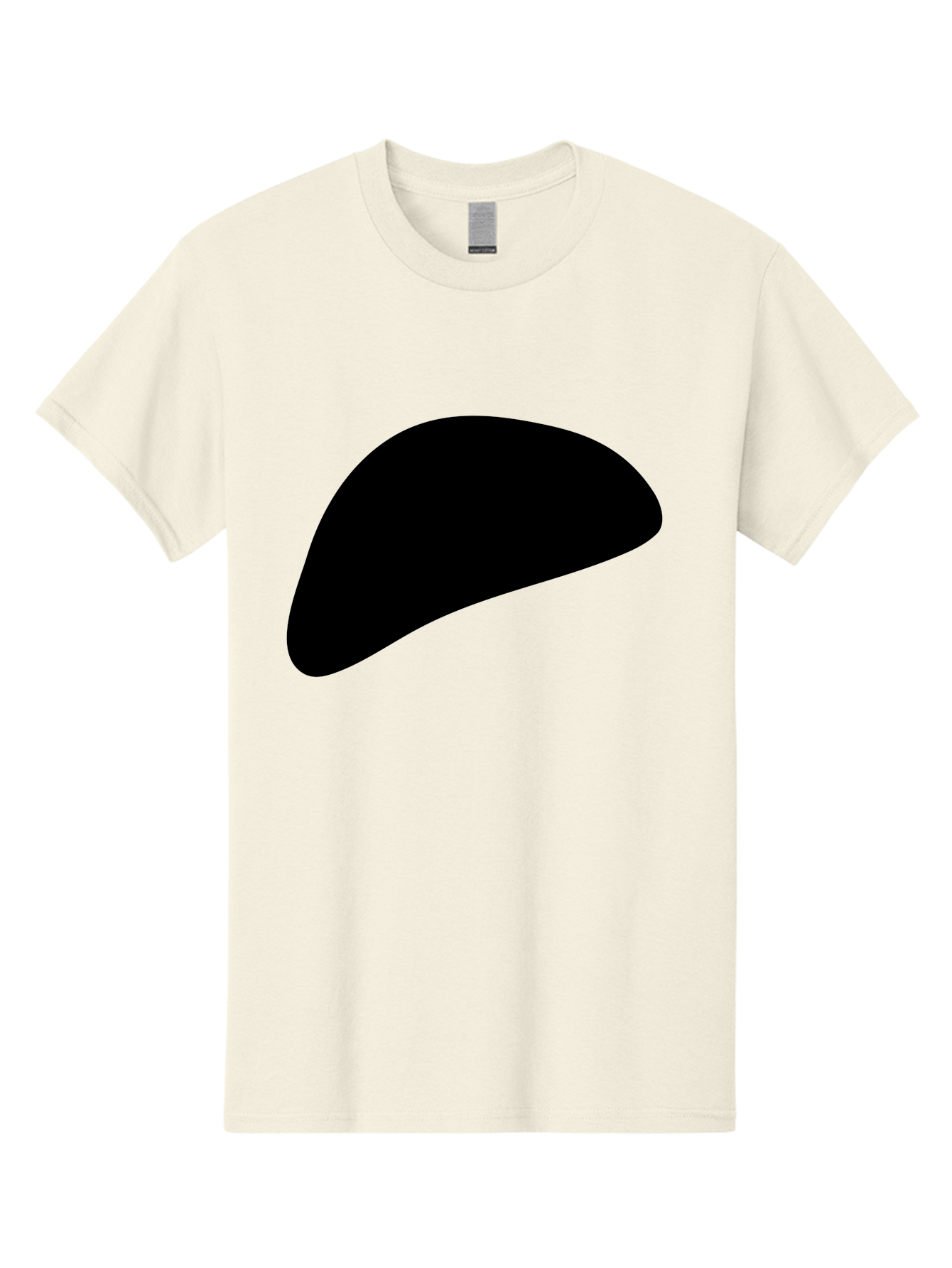 Black-Shape Men'S Graphic Tee, 100% Cotton, Comfortable Casual Summer Wear, Machine Washable, Abstract Black Shape, Minimalist Design, Simple Graphics, Modern Art, Sleek Silhouette, Abstract Shapes -  Aaa393