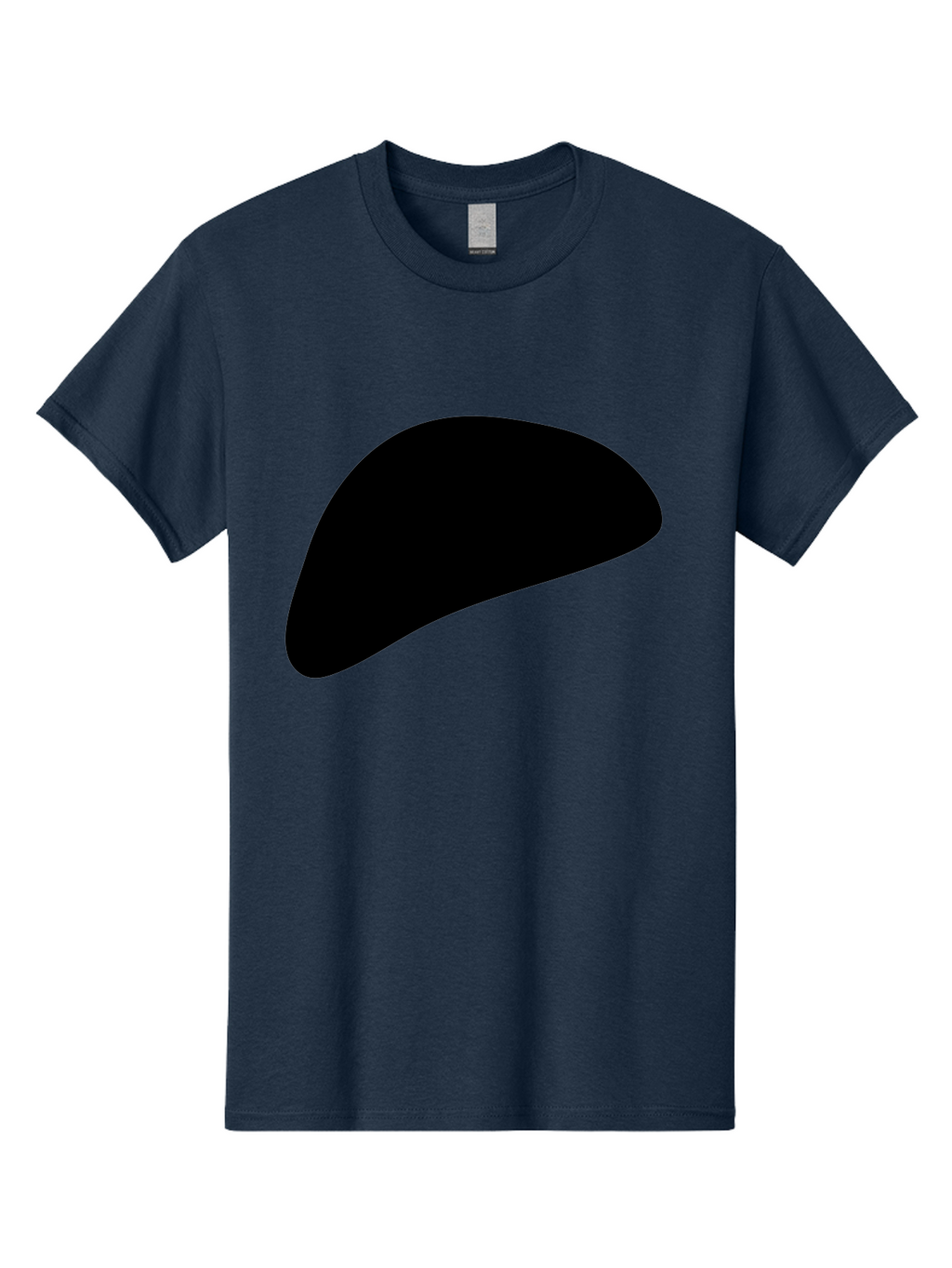 Black-Shape Men'S Graphic Tee, 100% Cotton, Comfortable Casual Summer Wear, Machine Washable, Abstract Black Shape, Minimalist Design, Simple Graphics, Modern Art, Sleek Silhouette, Abstract Shapes -  Aaa393