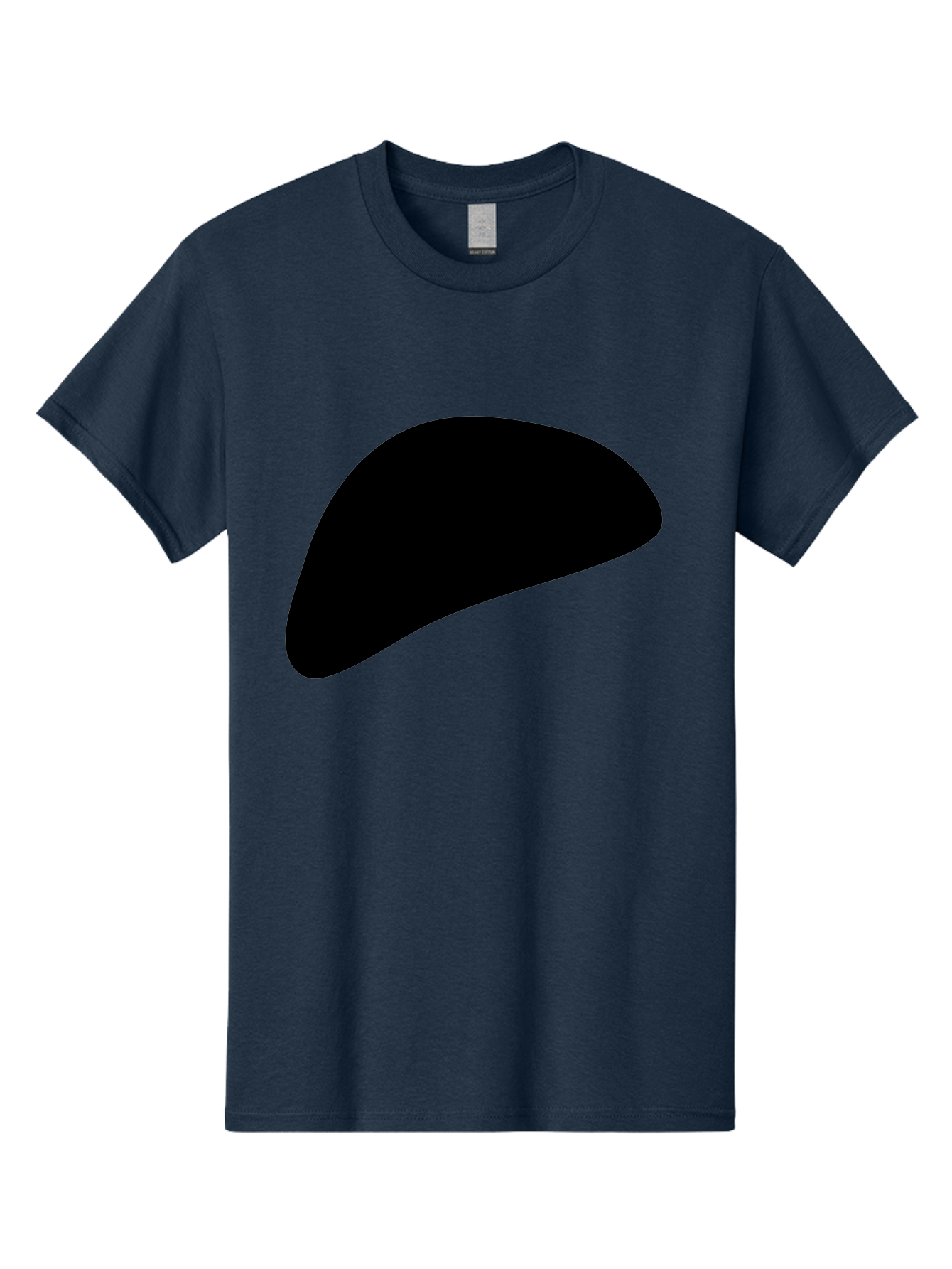 Black-Shape Men'S Graphic Tee, 100% Cotton, Comfortable Casual Summer Wear, Machine Washable, Abstract Black Shape, Minimalist Design, Simple Graphics, Modern Art, Sleek Silhouette, Abstract Shapes -  Aaa393