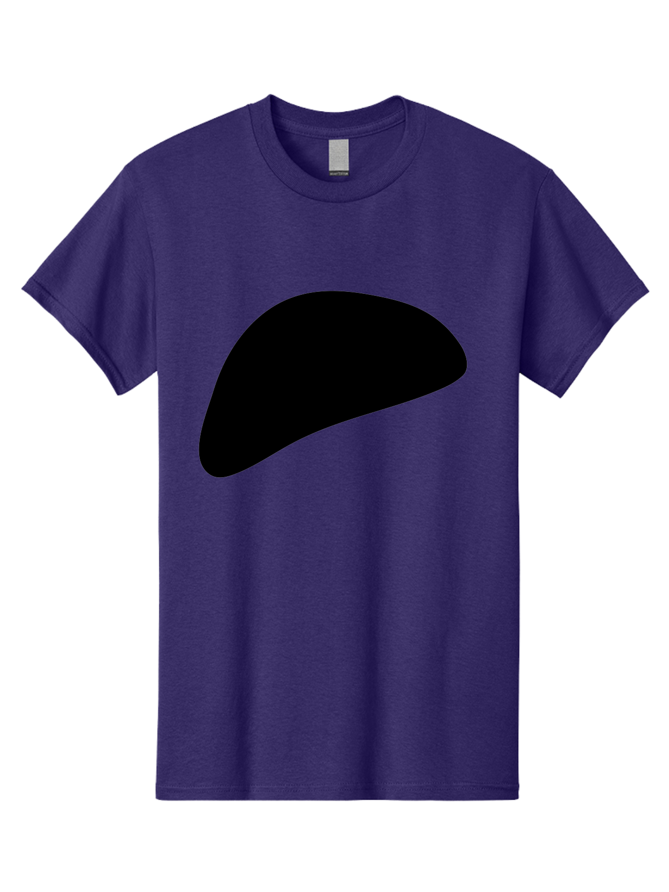 Black-Shape Men'S Graphic Tee, 100% Cotton, Comfortable Casual Summer Wear, Machine Washable, Abstract Black Shape, Minimalist Design, Simple Graphics, Modern Art, Sleek Silhouette, Abstract Shapes -  Aaa393