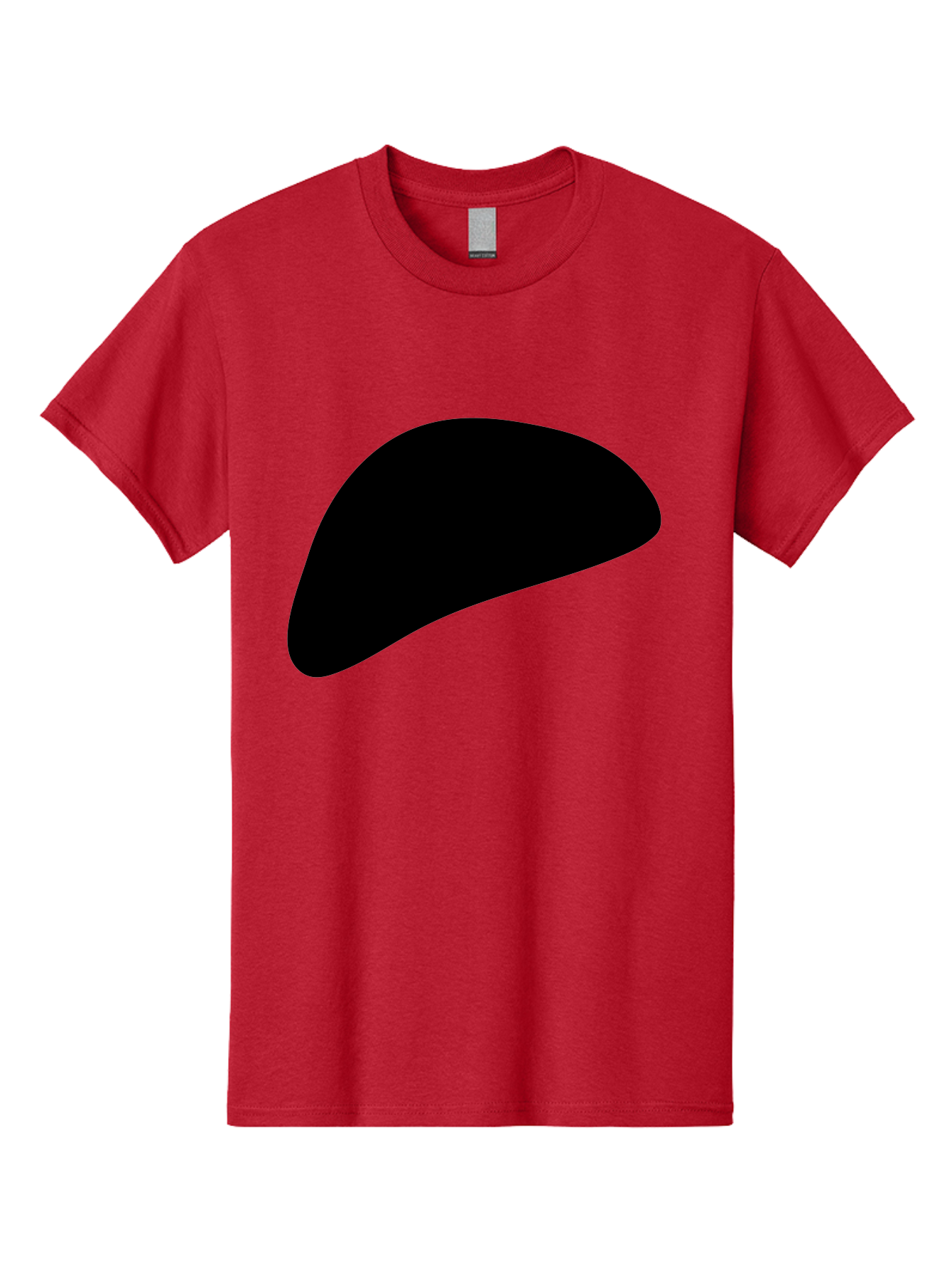 Black-Shape Men'S Graphic Tee, 100% Cotton, Comfortable Casual Summer Wear, Machine Washable, Abstract Black Shape, Minimalist Design, Simple Graphics, Modern Art, Sleek Silhouette, Abstract Shapes -  Aaa393