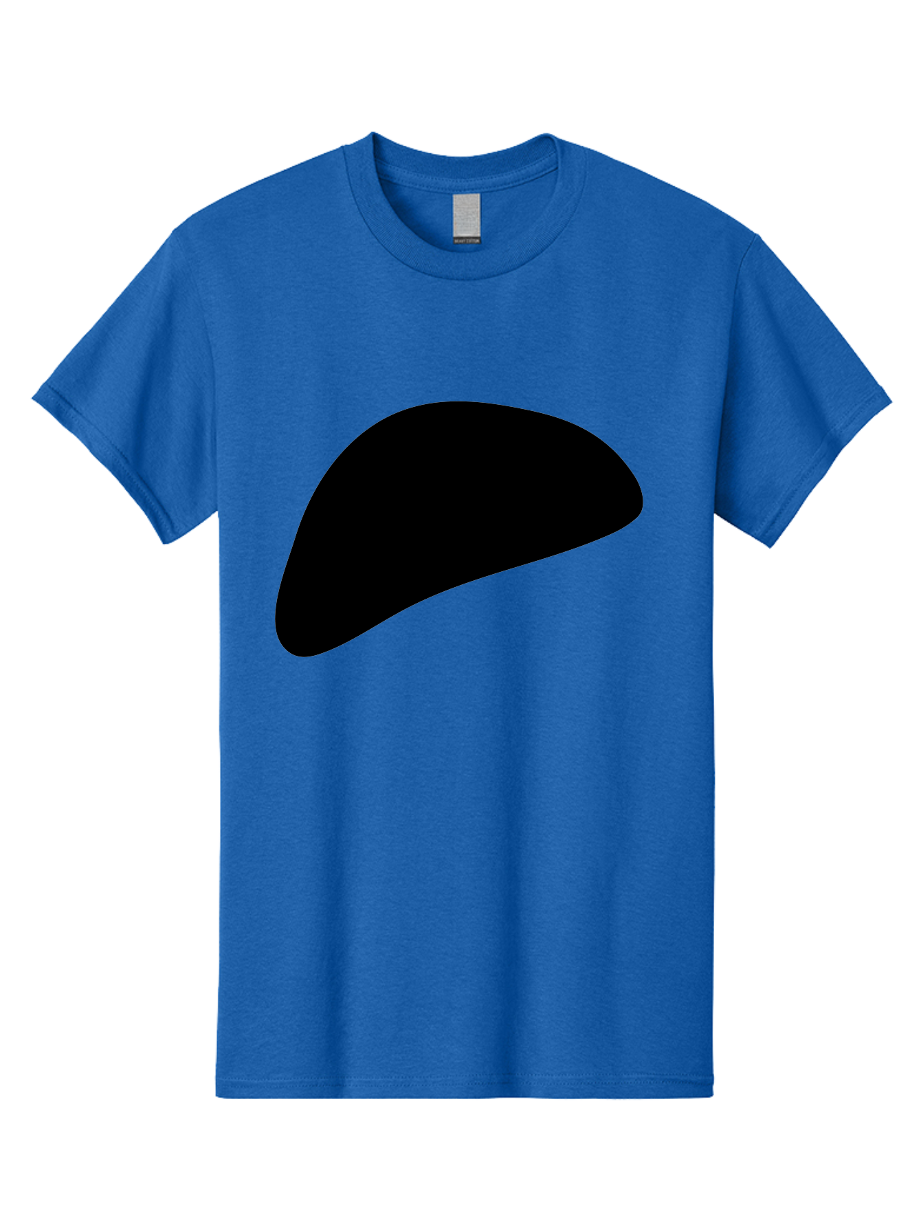 Black-Shape Men'S Graphic Tee, 100% Cotton, Comfortable Casual Summer Wear, Machine Washable, Abstract Black Shape, Minimalist Design, Simple Graphics, Modern Art, Sleek Silhouette, Abstract Shapes -  Aaa393