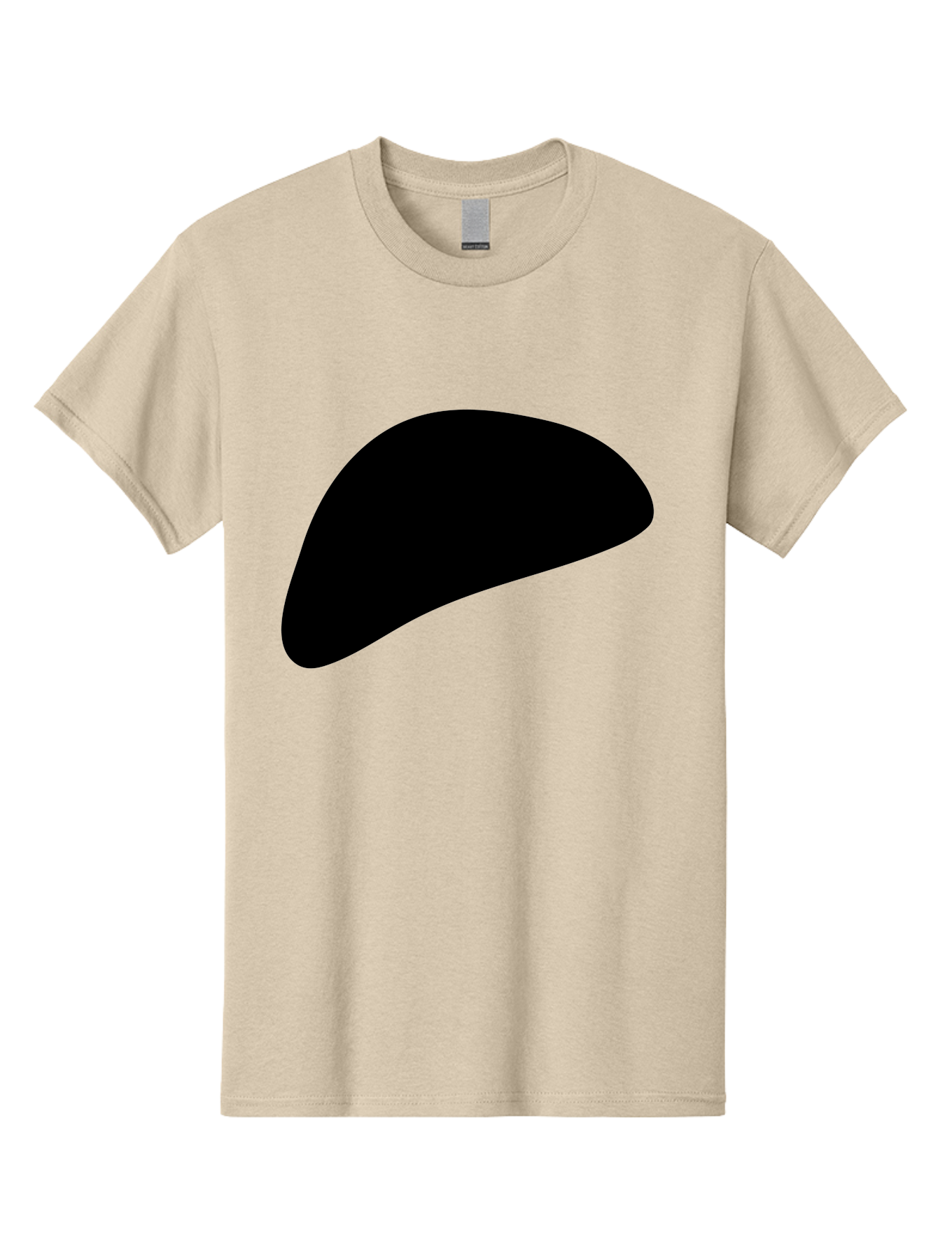Black-Shape Men'S Graphic Tee, 100% Cotton, Comfortable Casual Summer Wear, Machine Washable, Abstract Black Shape, Minimalist Design, Simple Graphics, Modern Art, Sleek Silhouette, Abstract Shapes -  Aaa393