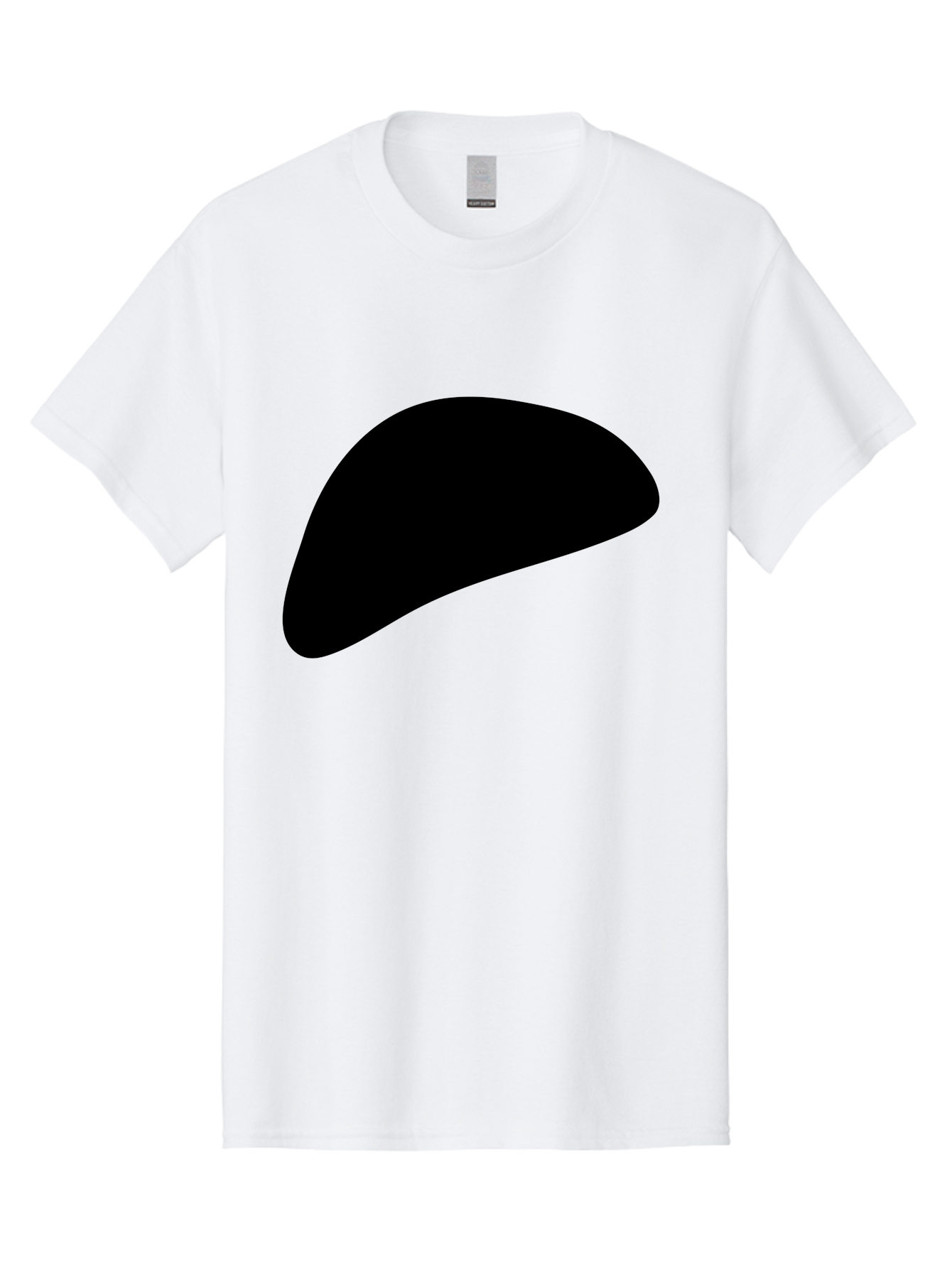 Black-Shape Men'S Graphic Tee, 100% Cotton, Comfortable Casual Summer Wear, Machine Washable, Abstract Black Shape, Minimalist Design, Simple Graphics, Modern Art, Sleek Silhouette, Abstract Shapes -  Aaa393