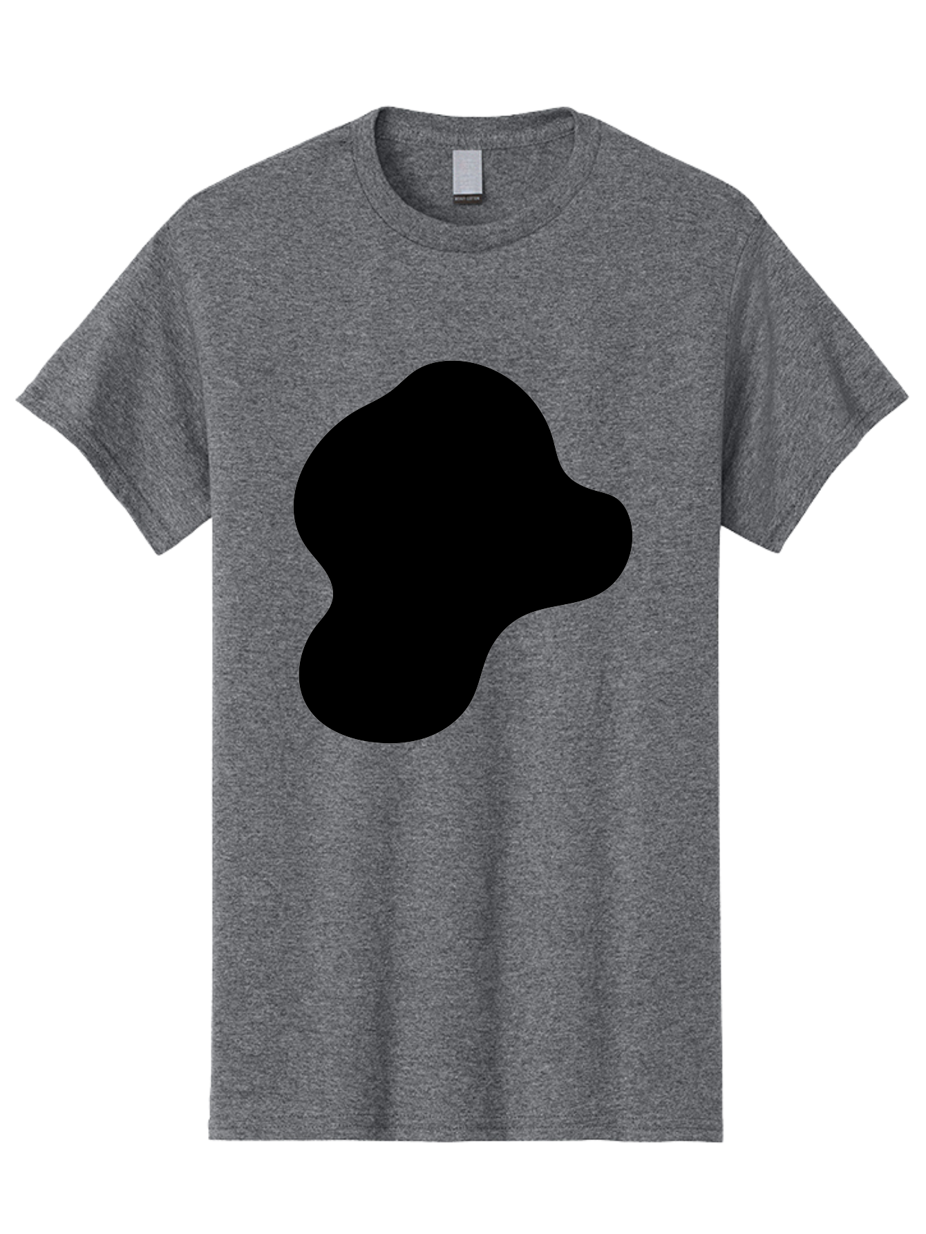 Black-Silhouette Men'S Graphic Tee, 100% Cotton, Comfortable Casual Summer Wear, Machine Washable, Black Blob Shape, Abstract Design, Minimalist Art, Modern Graphic, Simple Silhouette, Abstract Form -  Aaa395