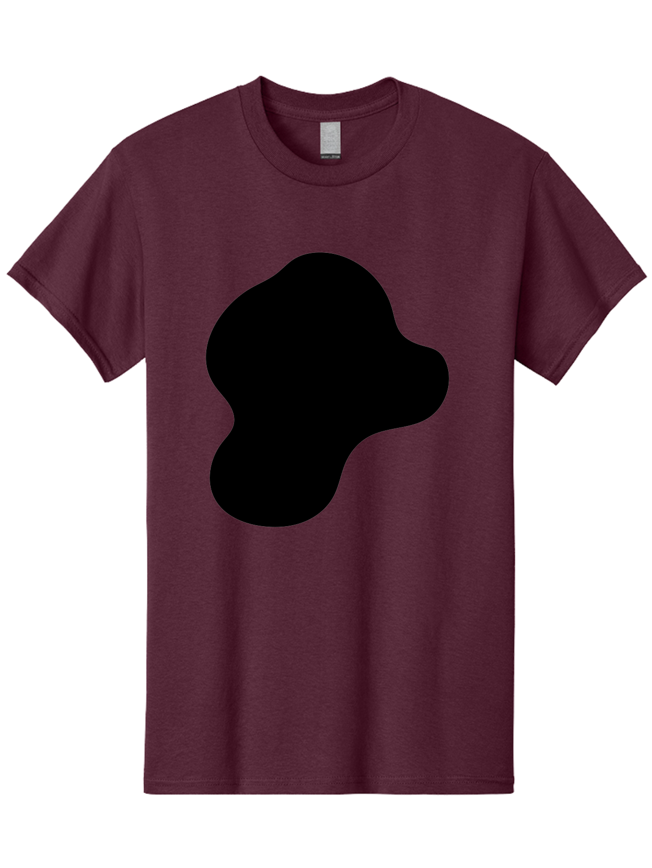 Black-Silhouette Men'S Graphic Tee, 100% Cotton, Comfortable Casual Summer Wear, Machine Washable, Black Blob Shape, Abstract Design, Minimalist Art, Modern Graphic, Simple Silhouette, Abstract Form -  Aaa395