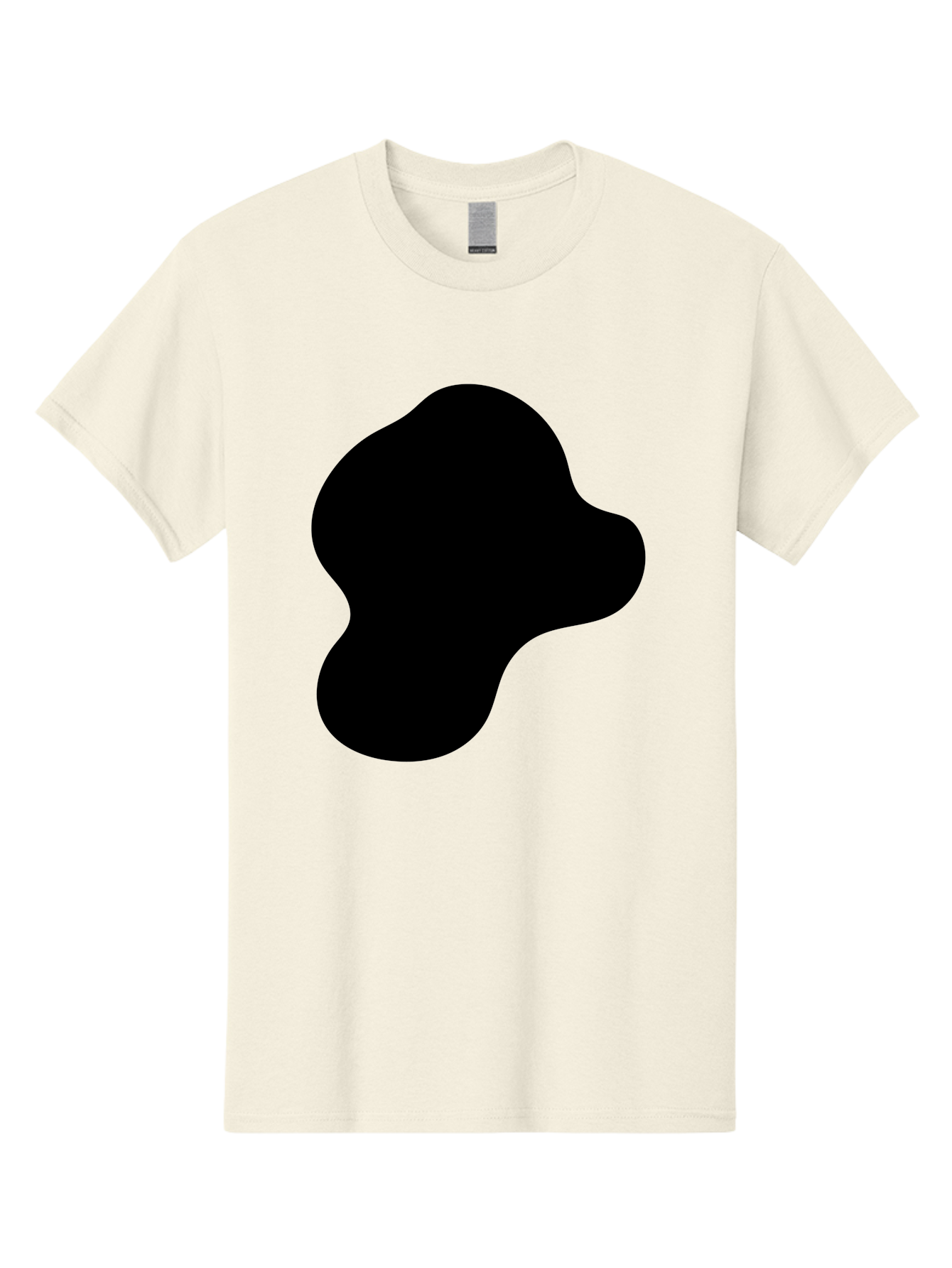 Black-Silhouette Men'S Graphic Tee, 100% Cotton, Comfortable Casual Summer Wear, Machine Washable, Black Blob Shape, Abstract Design, Minimalist Art, Modern Graphic, Simple Silhouette, Abstract Form -  Aaa395