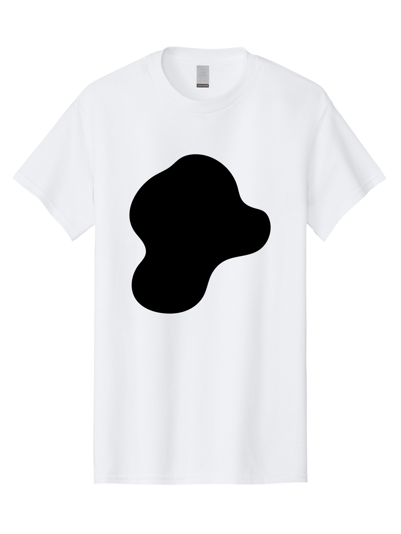 Black-Silhouette Men'S Graphic Tee, 100% Cotton, Comfortable Casual Summer Wear, Machine Washable, Black Blob Shape, Abstract Design, Minimalist Art, Modern Graphic, Simple Silhouette, Abstract Form -  Aaa395