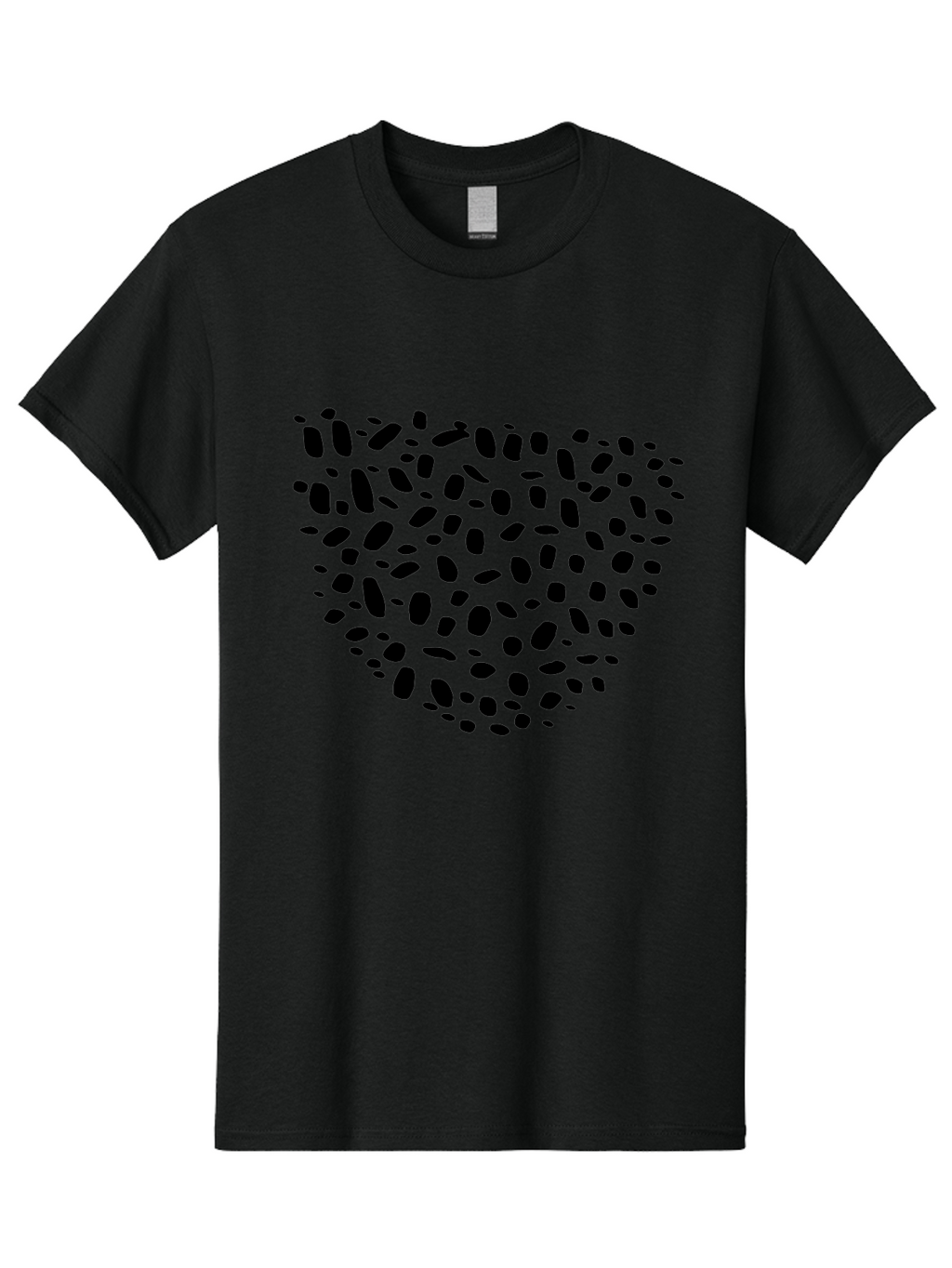 Black-Stones-Heart Men'S Graphic Tee, 100% Cotton, Comfortable Casual Summer Wear, Machine Washable, Black Stones, Heart Shape, Scattered Stones, Modern Design, Abstract Art, Symbolic Heart, Minimalist Style -  Aaa396
